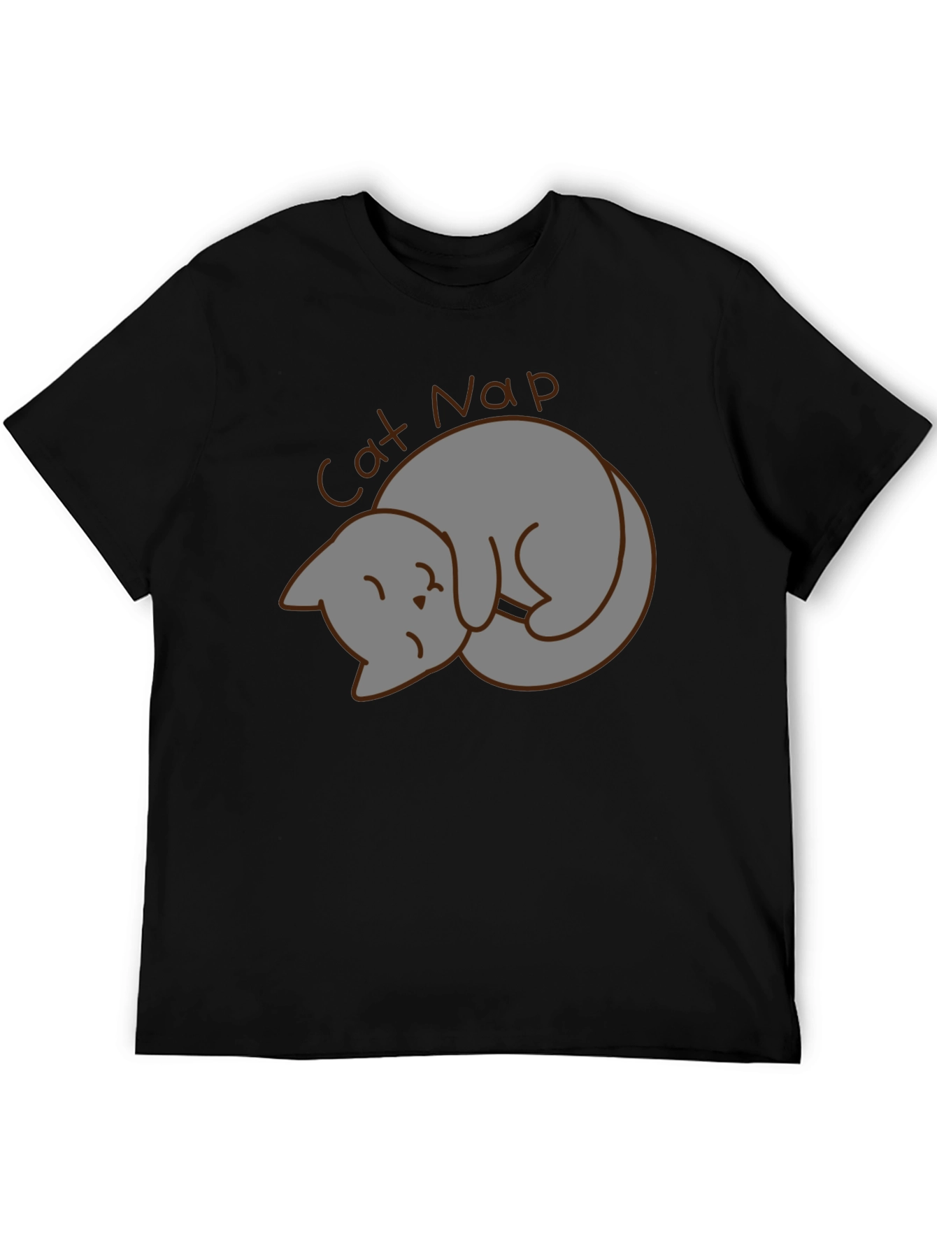 Black Cat Nap Graphic Tee - Unisex Black T-Shirt view 5