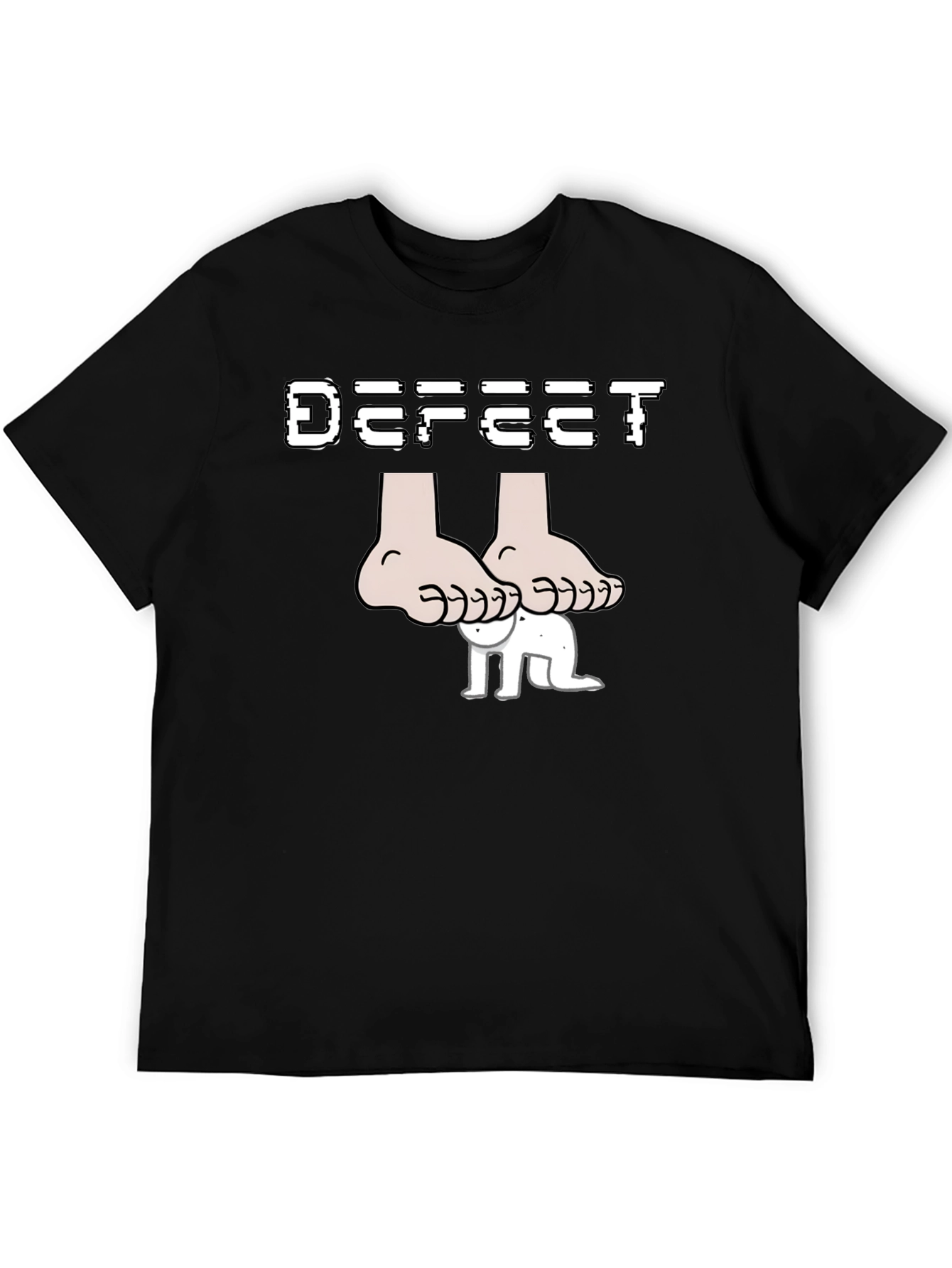 Black Defeet Funny Graphic T-Shirt view 5