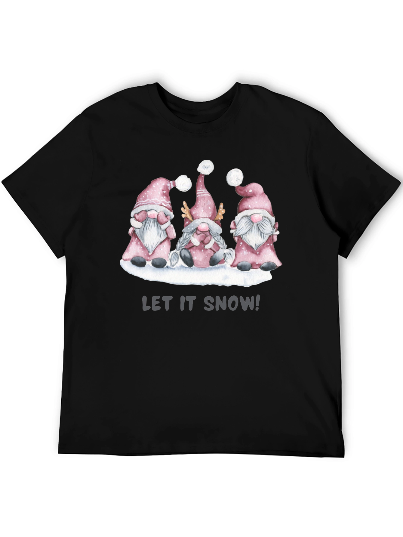 Black Let It Snow Gnomes T-Shirt view 5