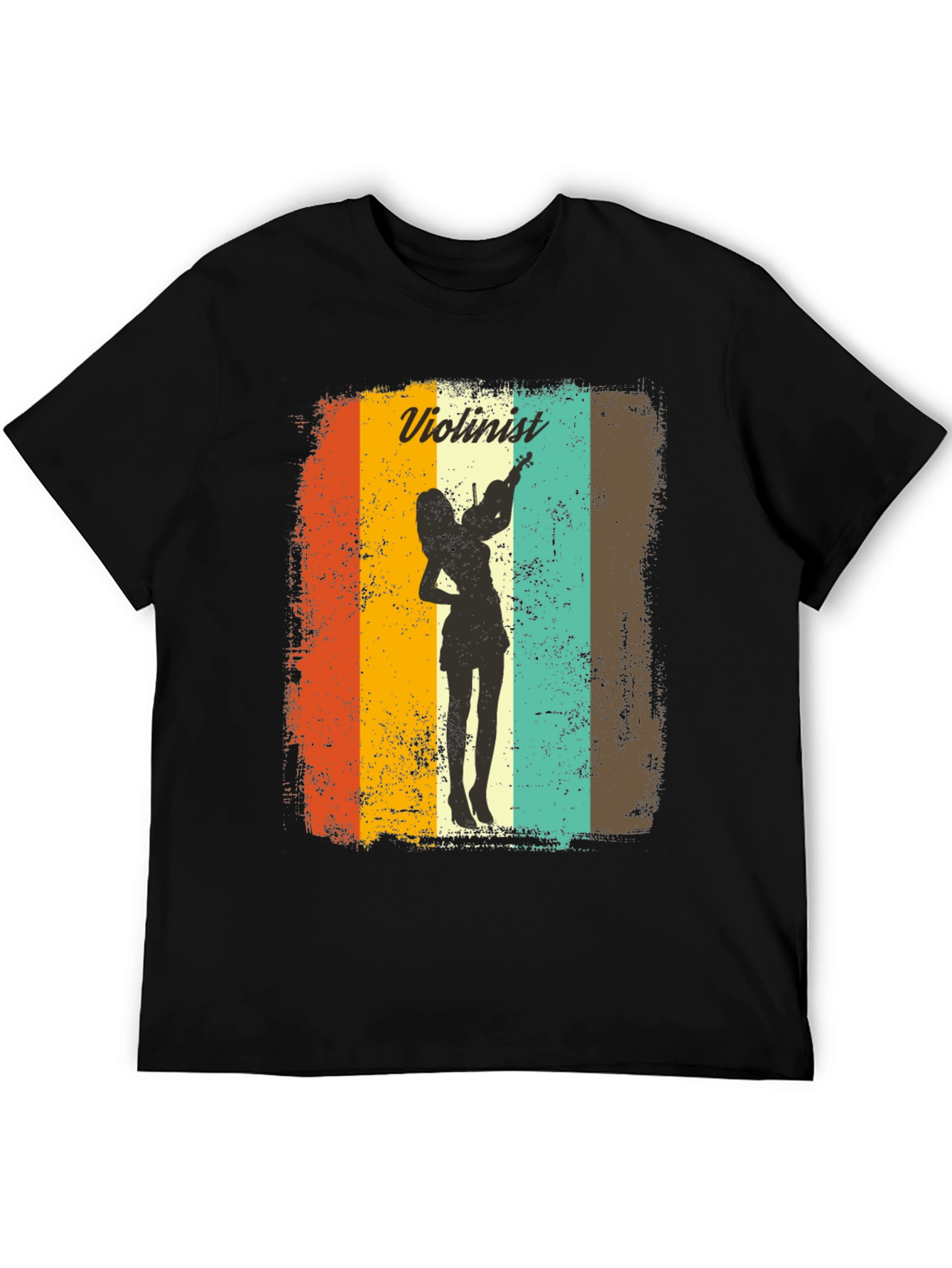 Black Violinist Retro Graphic Tee - Musician Style view 5