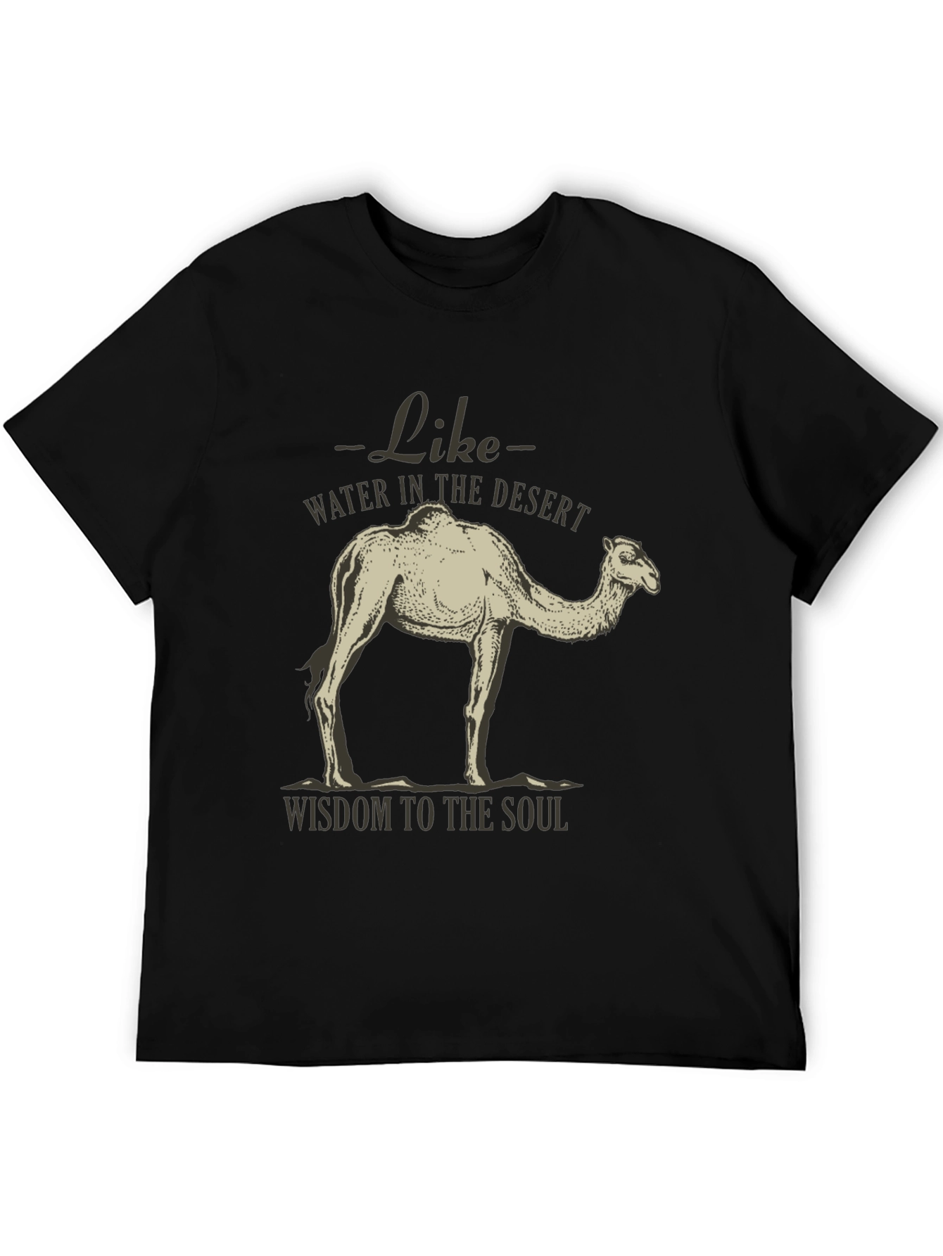 Black Camel Desert Wisdom Graphic T-Shirt view 5