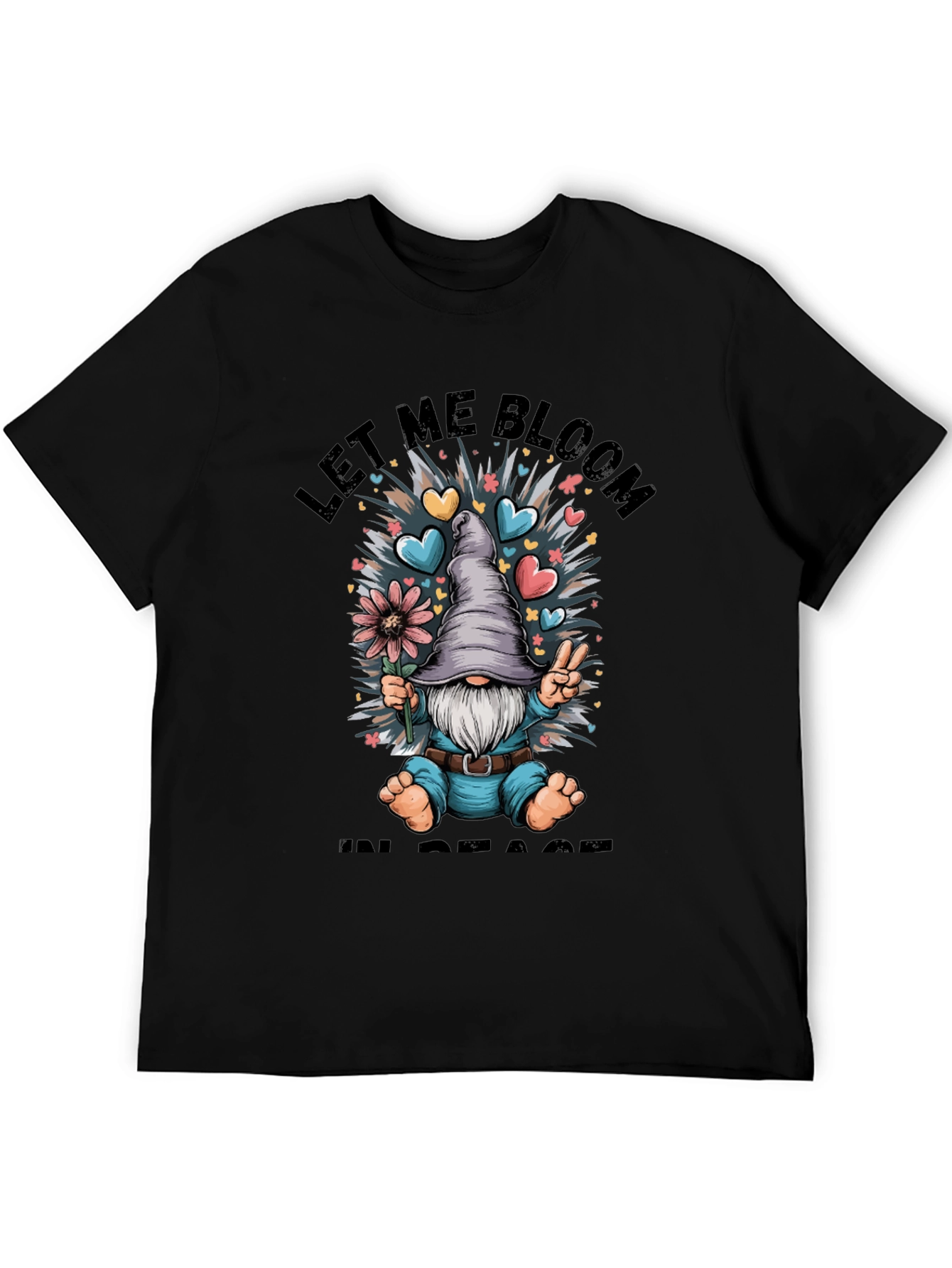 Let Me Bloom In Peace T-Shirt Gnome Graphic Tee - 5