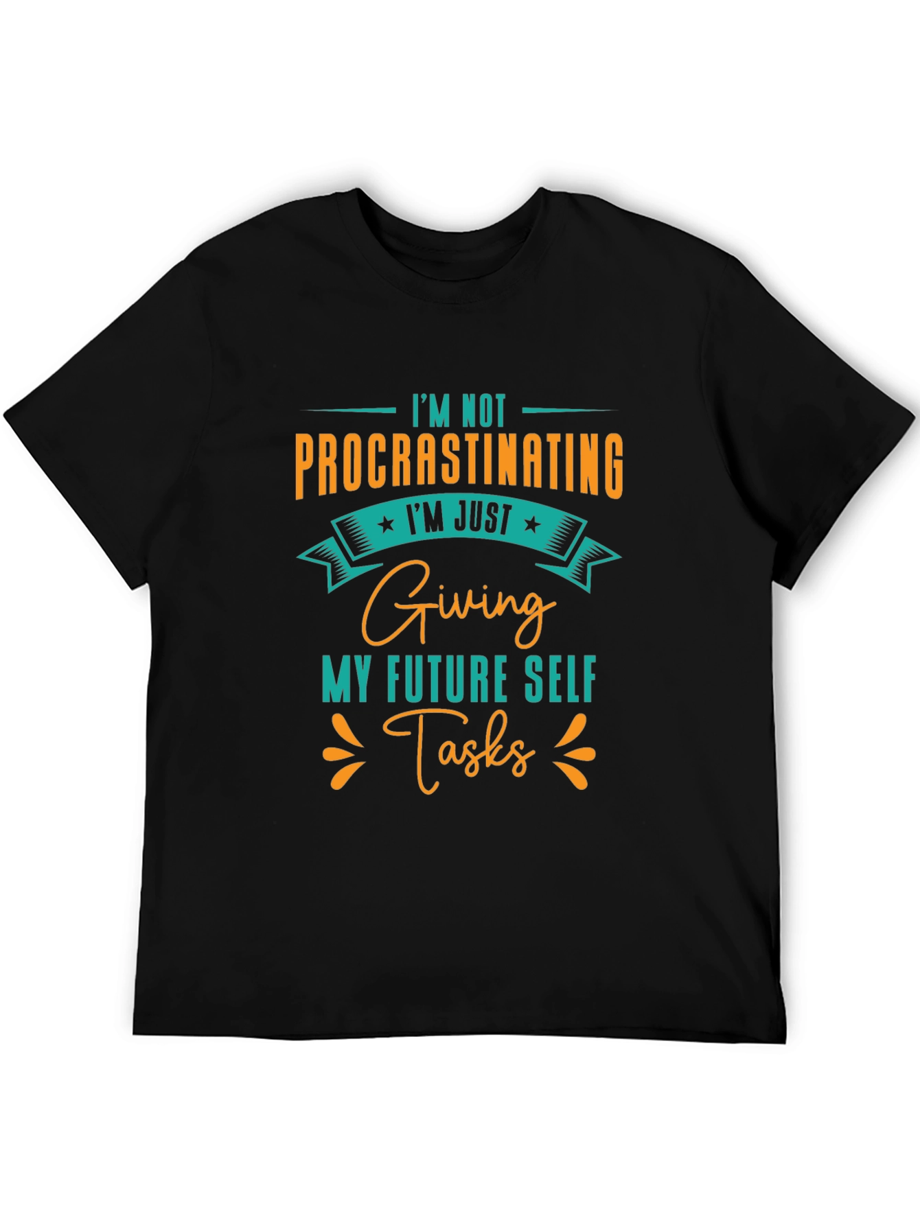 Black Procrastinating Graphic Tee - Funny Slogan T-Shirt view 5