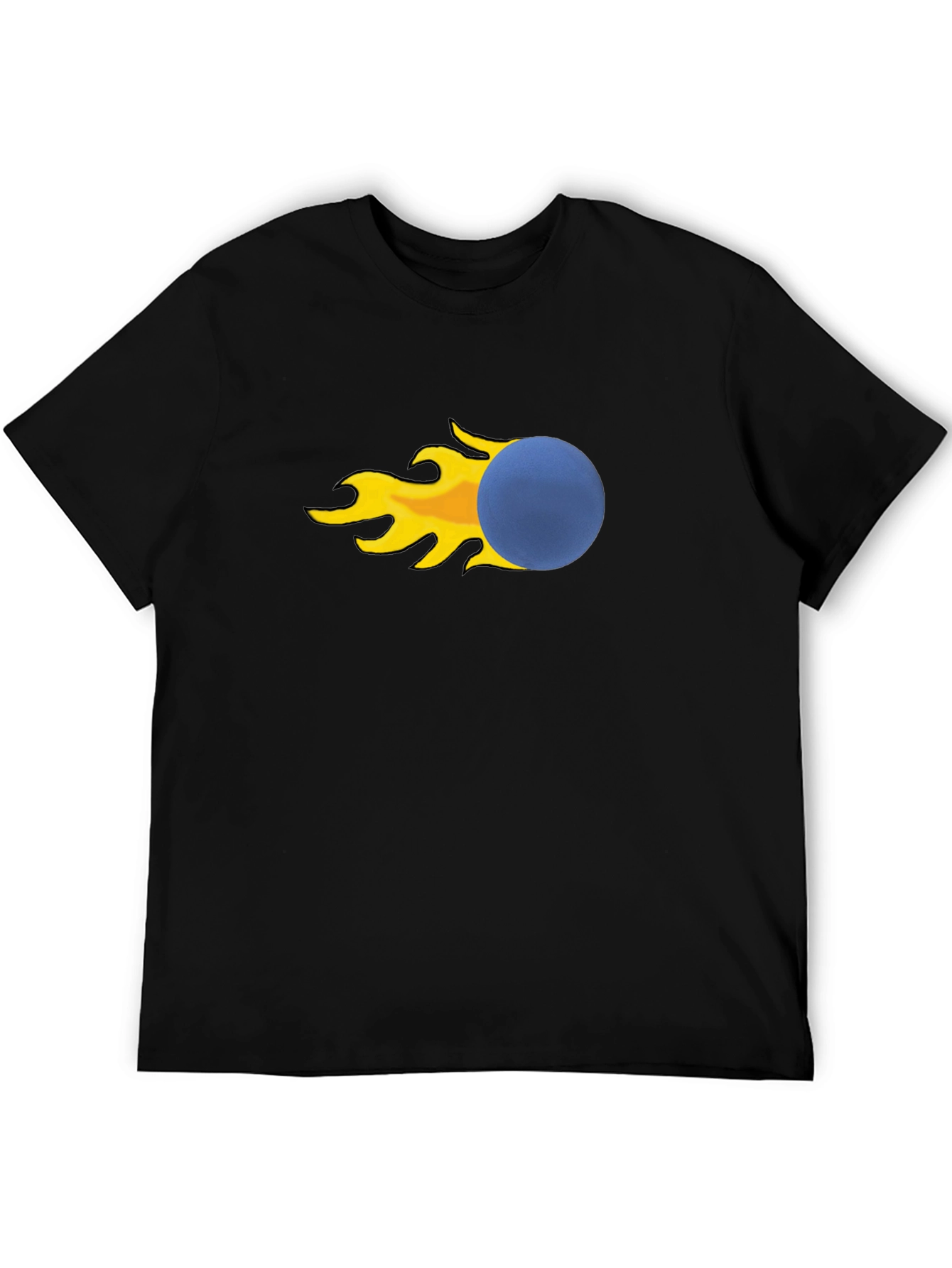 Black Flaming Ball Graphic Tee - Cool and Casual view 5