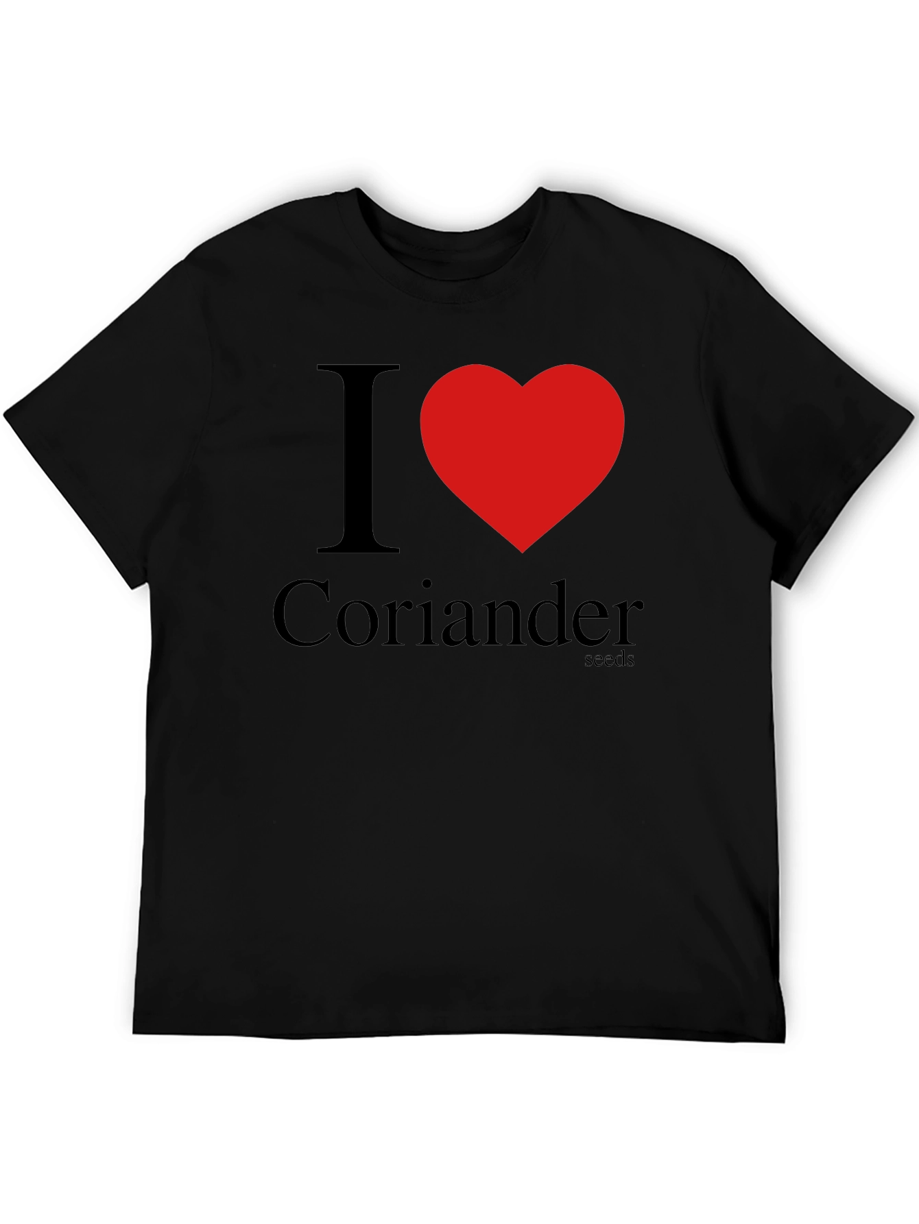 Black I Heart Coriander Seeds Black T-Shirt view 5