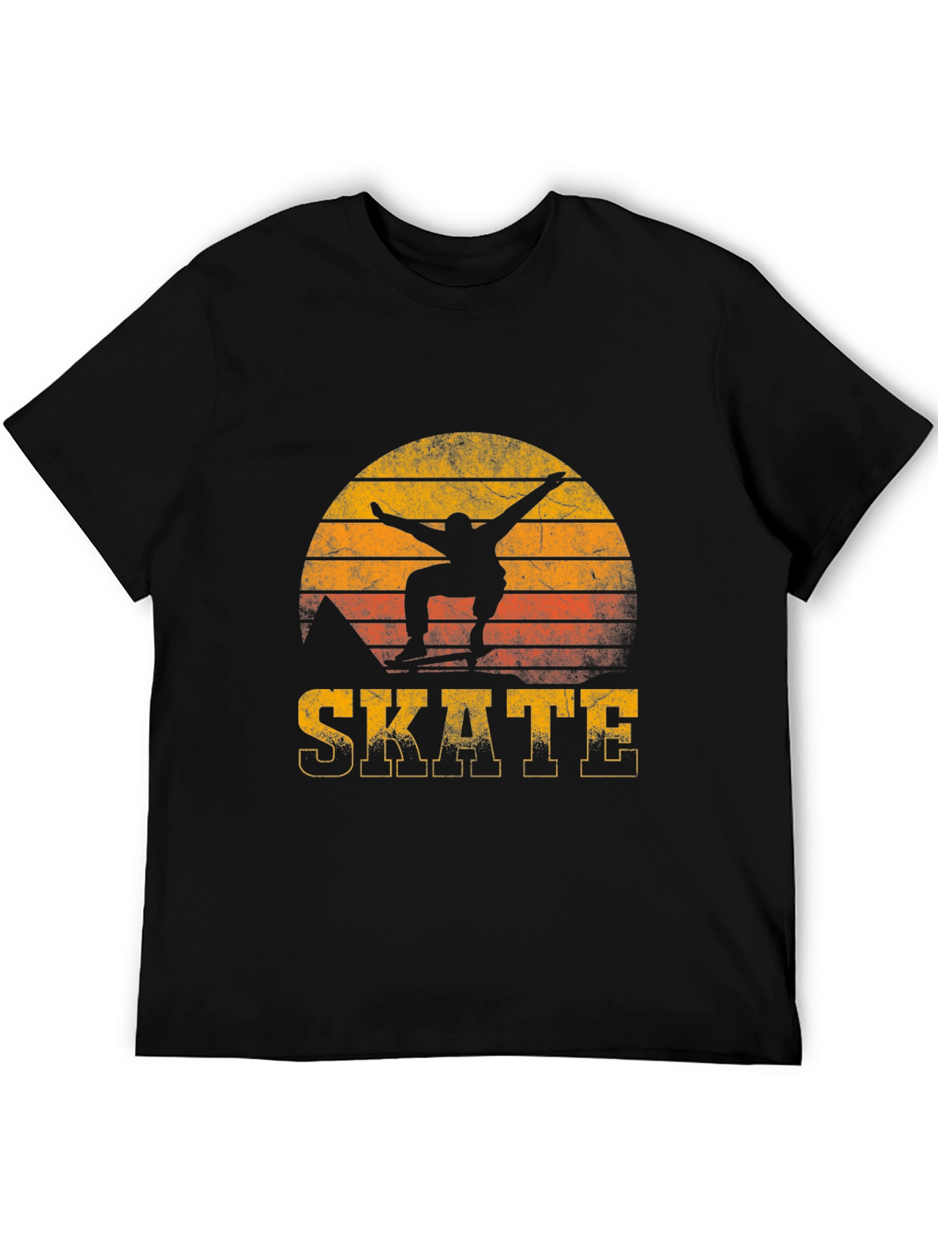 Black Vintage Sunset Skate T-Shirt view 5