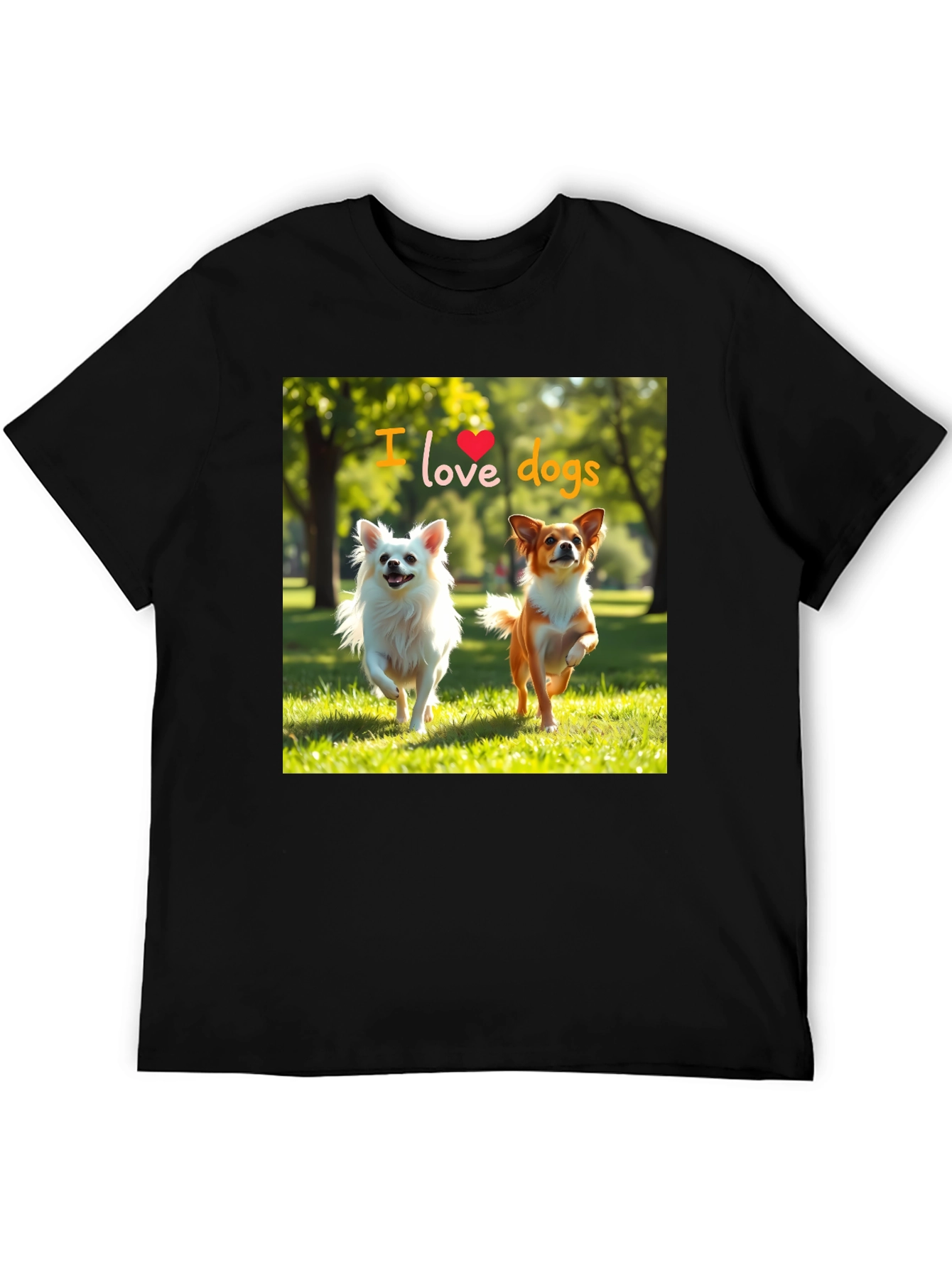 Black I Love Dogs Graphic Tee - Cute Pet Lover Shirt view 5