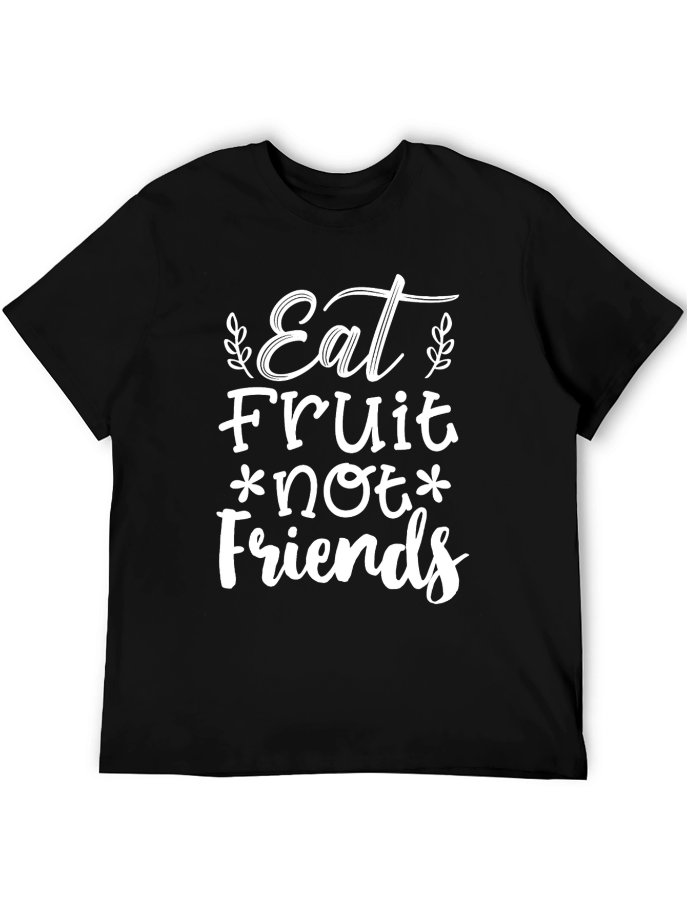 Black Eat Fruit Not Friends T-Shirt - Vegan Vegetarian Tee view 5