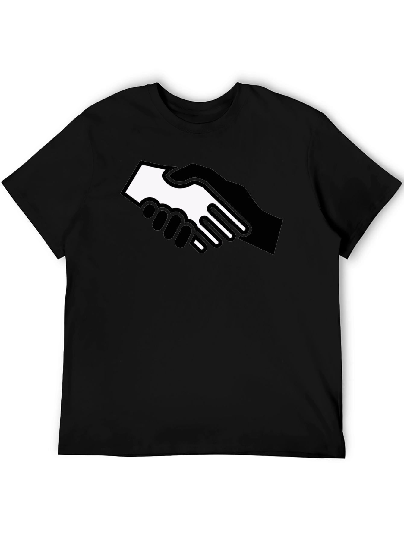 Black Handshake Graphic Black T-Shirt - Bold Statement Tee view 5