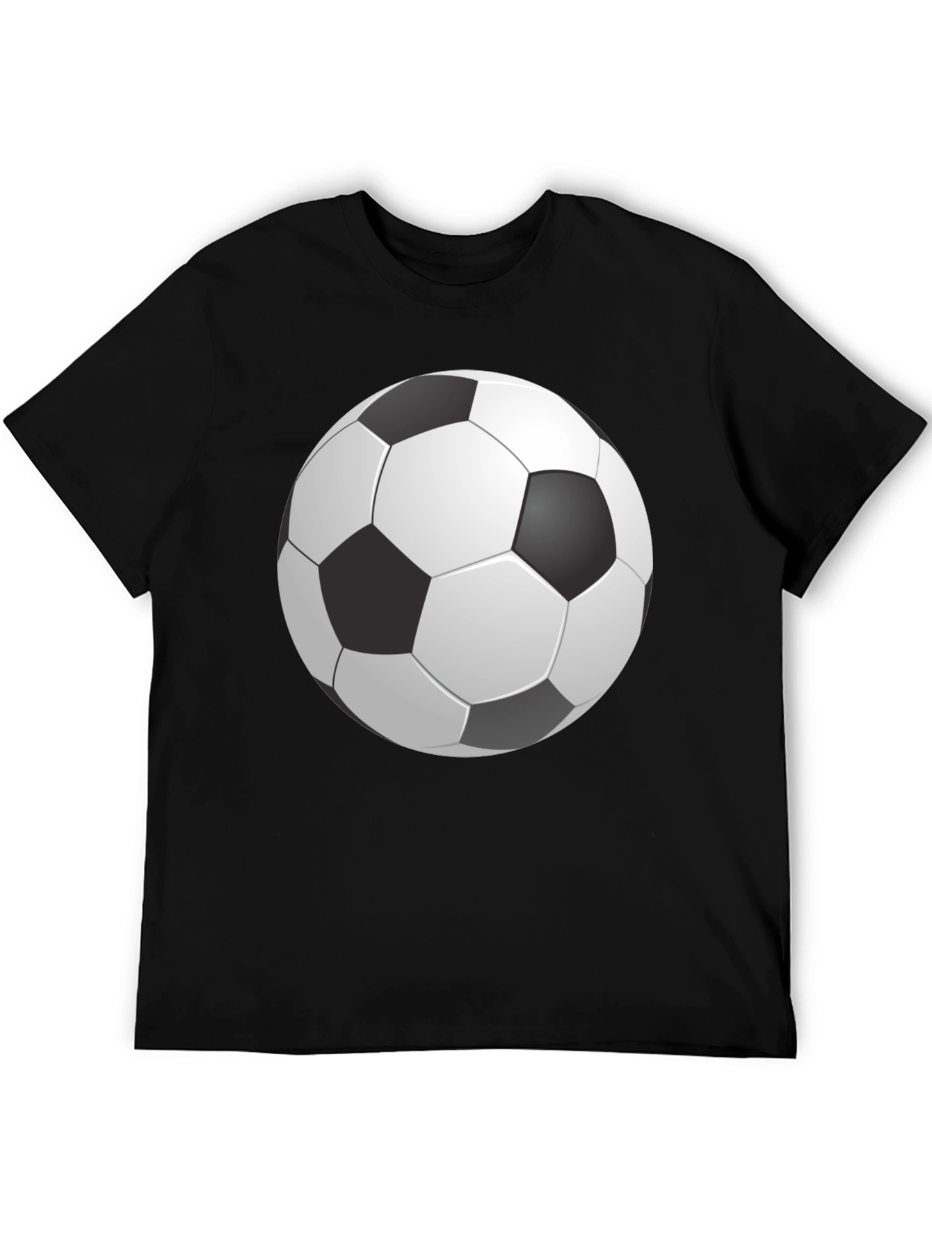 Black Soccer Ball Graphic Print Black T-Shirt view 5