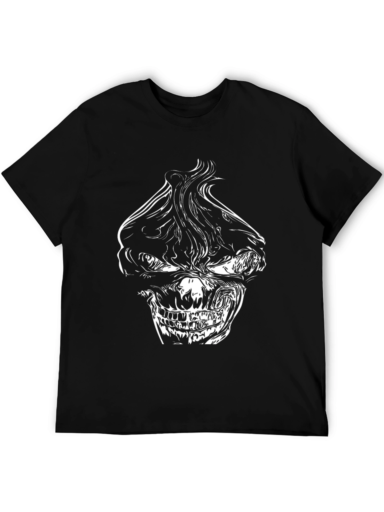 Black Skull Graphic Black T-Shirt view 5
