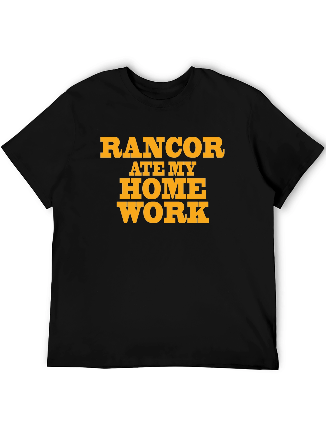 Black Rancor Ate My Homework Black T-Shirt view 5