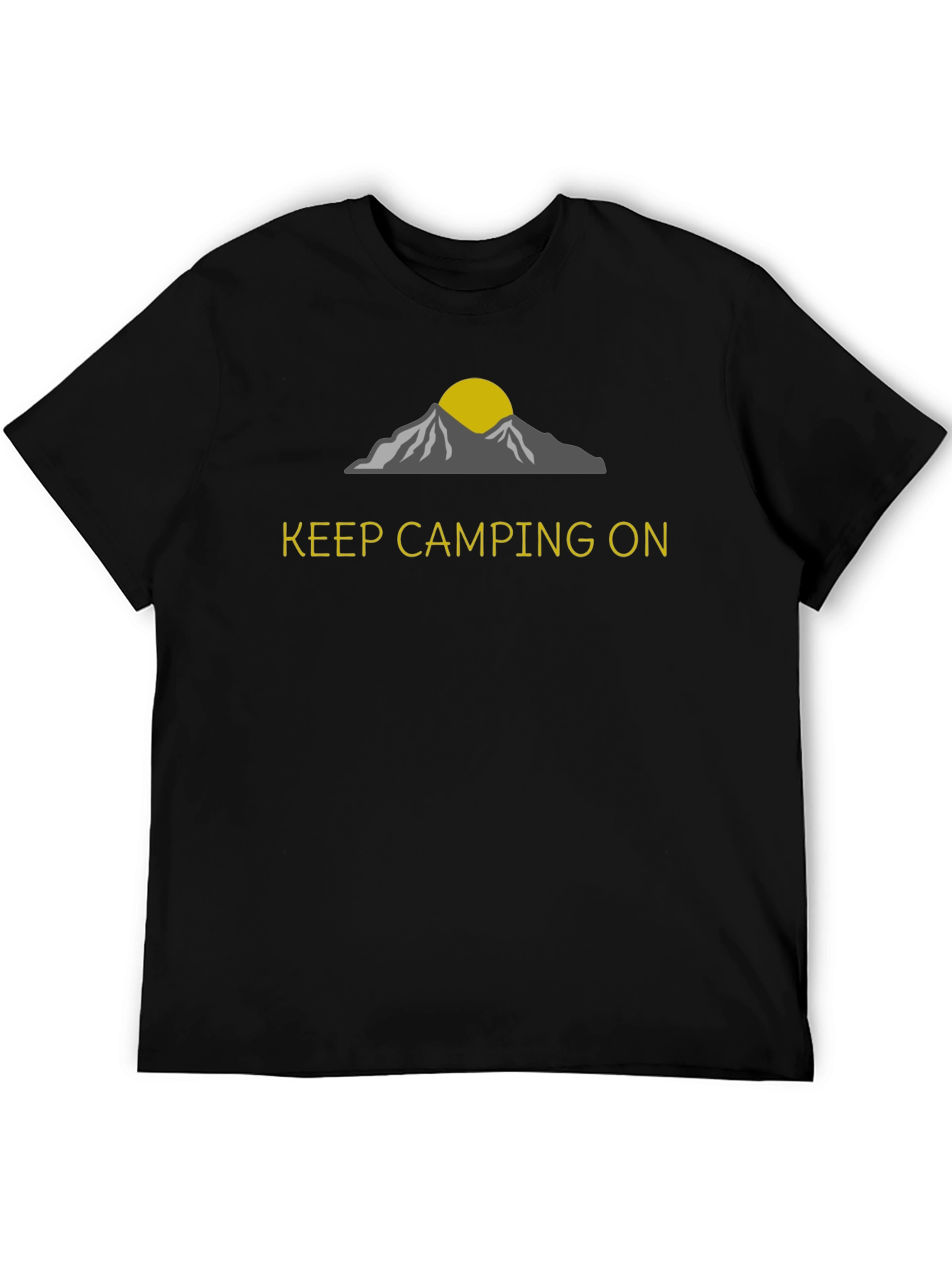 Black Keep Camping On Black Graphic T-Shirt view 5