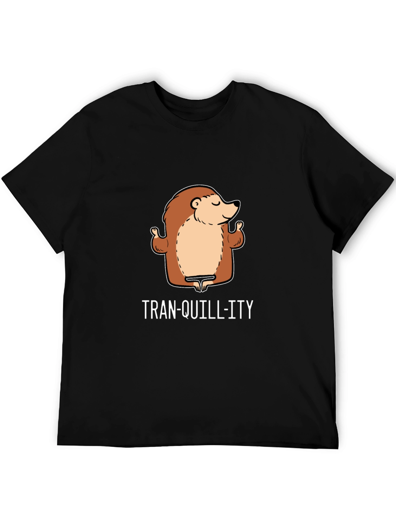 Black Tranquillity Hedgehog Black T-Shirt - Relax and Unwind view 5