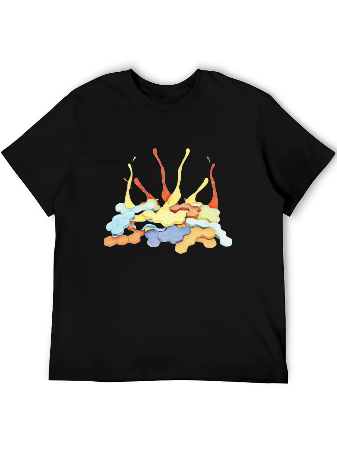 Black Abstract Art Black T-Shirt view 5