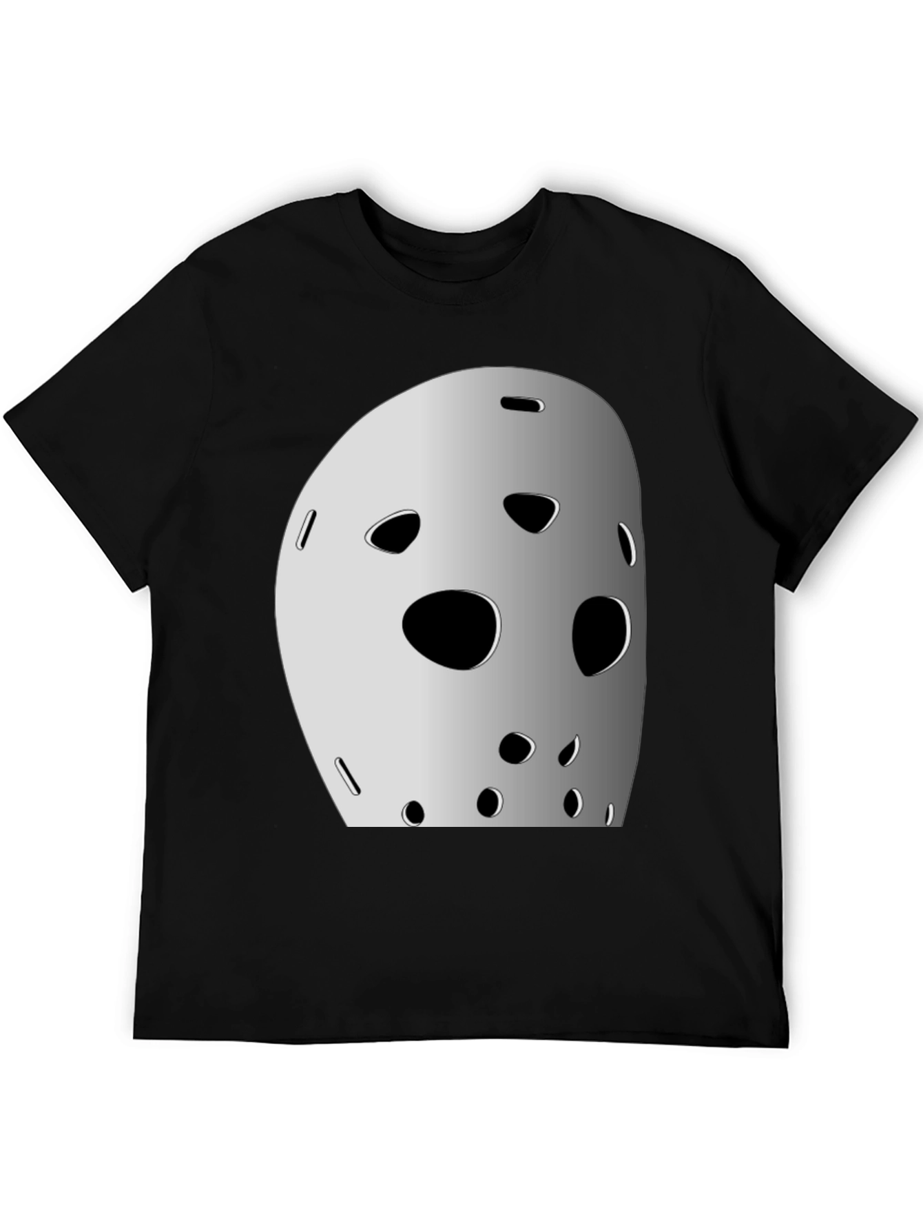 Black Hockey Mask Graphic Tee - Classic Horror Movie Style view 5