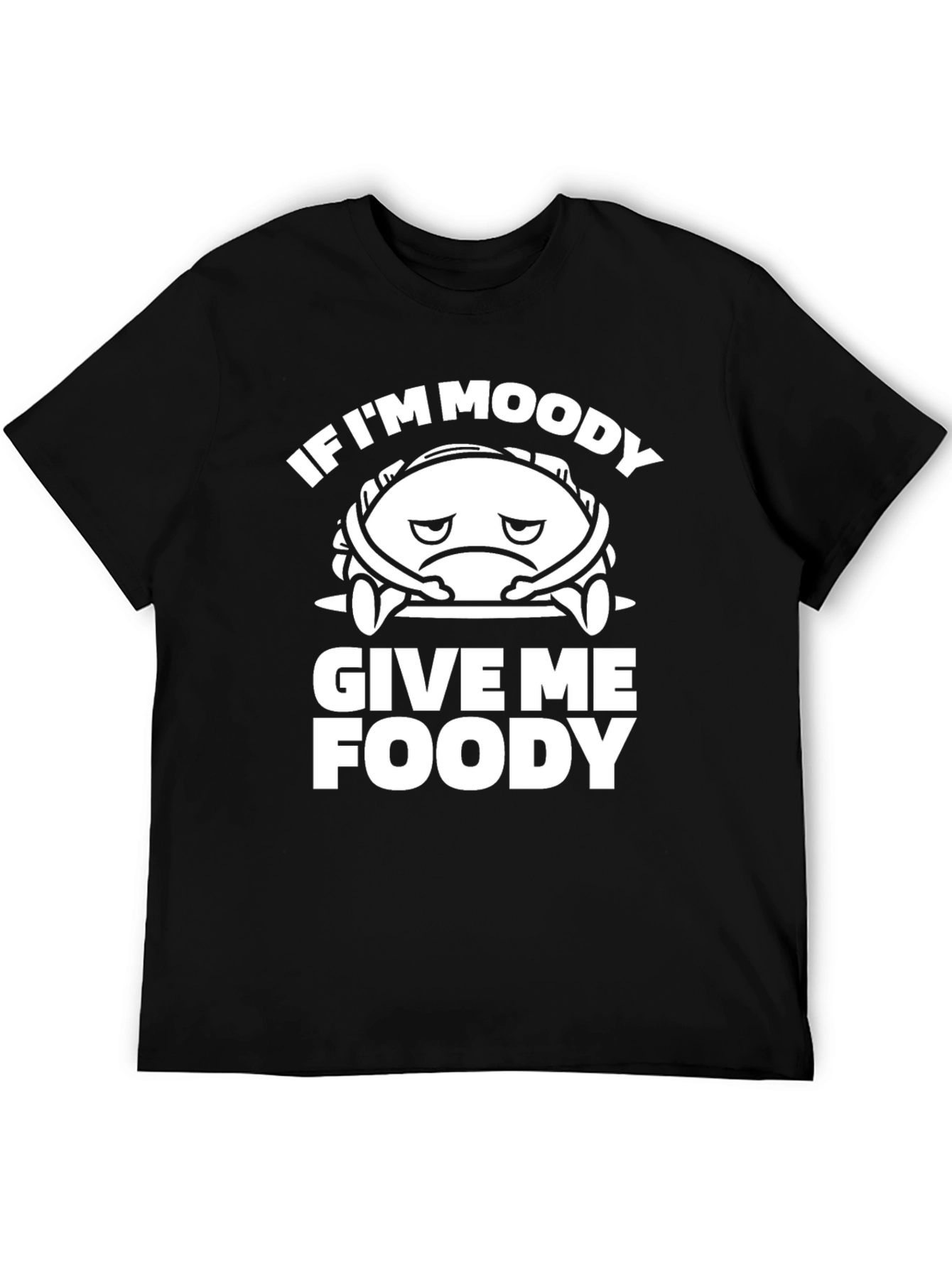 Black Moody Foody Graphic Tee - Funny Unisex T-Shirt view 5