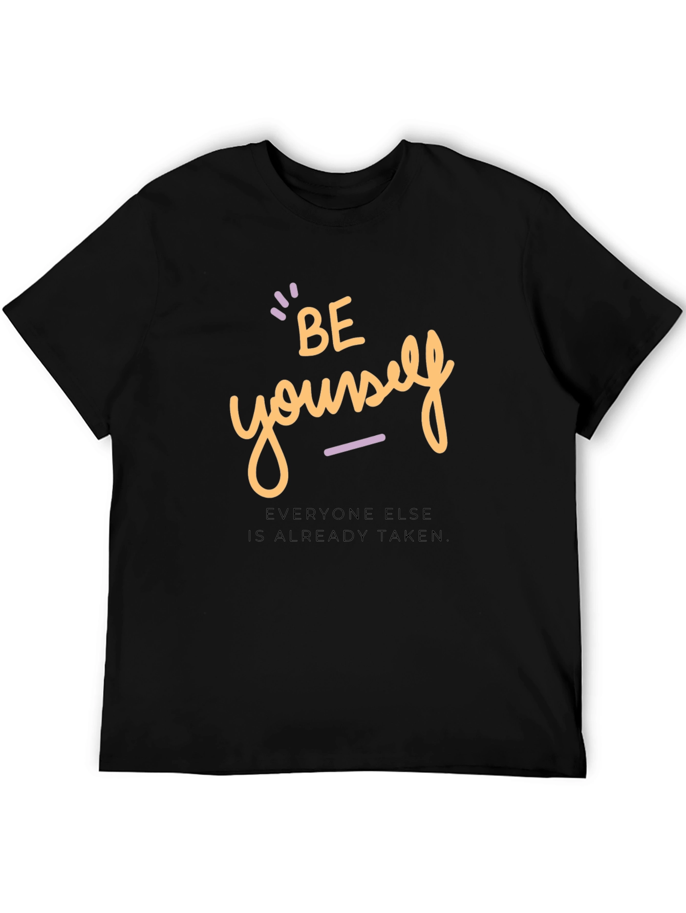Black Be Yourself Graphic Tee - Trendy Black T-Shirt view 5