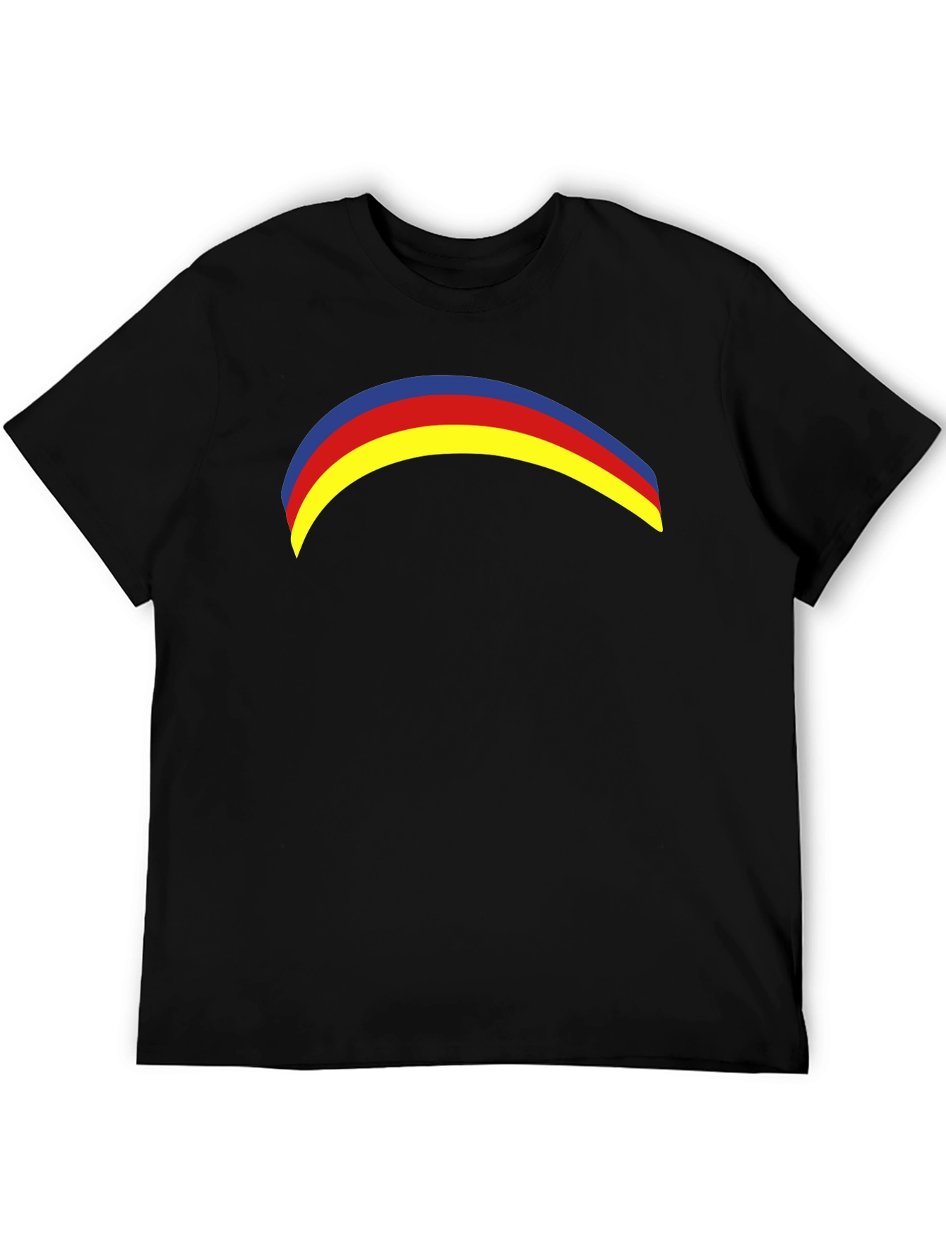 Black Rainbow Arc Graphic Tee - Casual Black T-Shirt view 5