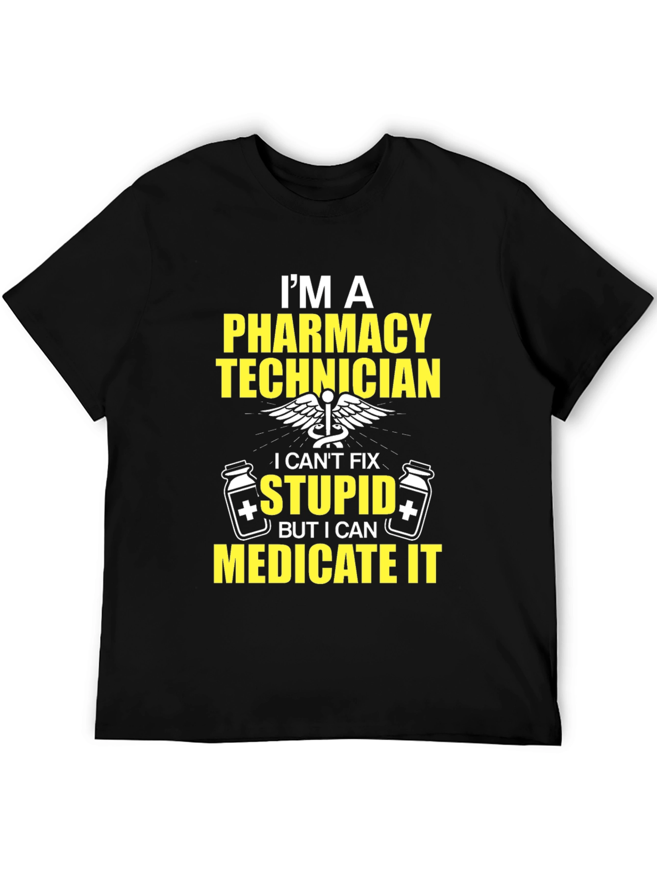 Black Pharmacy Technician T-Shirt - Medicate It view 5