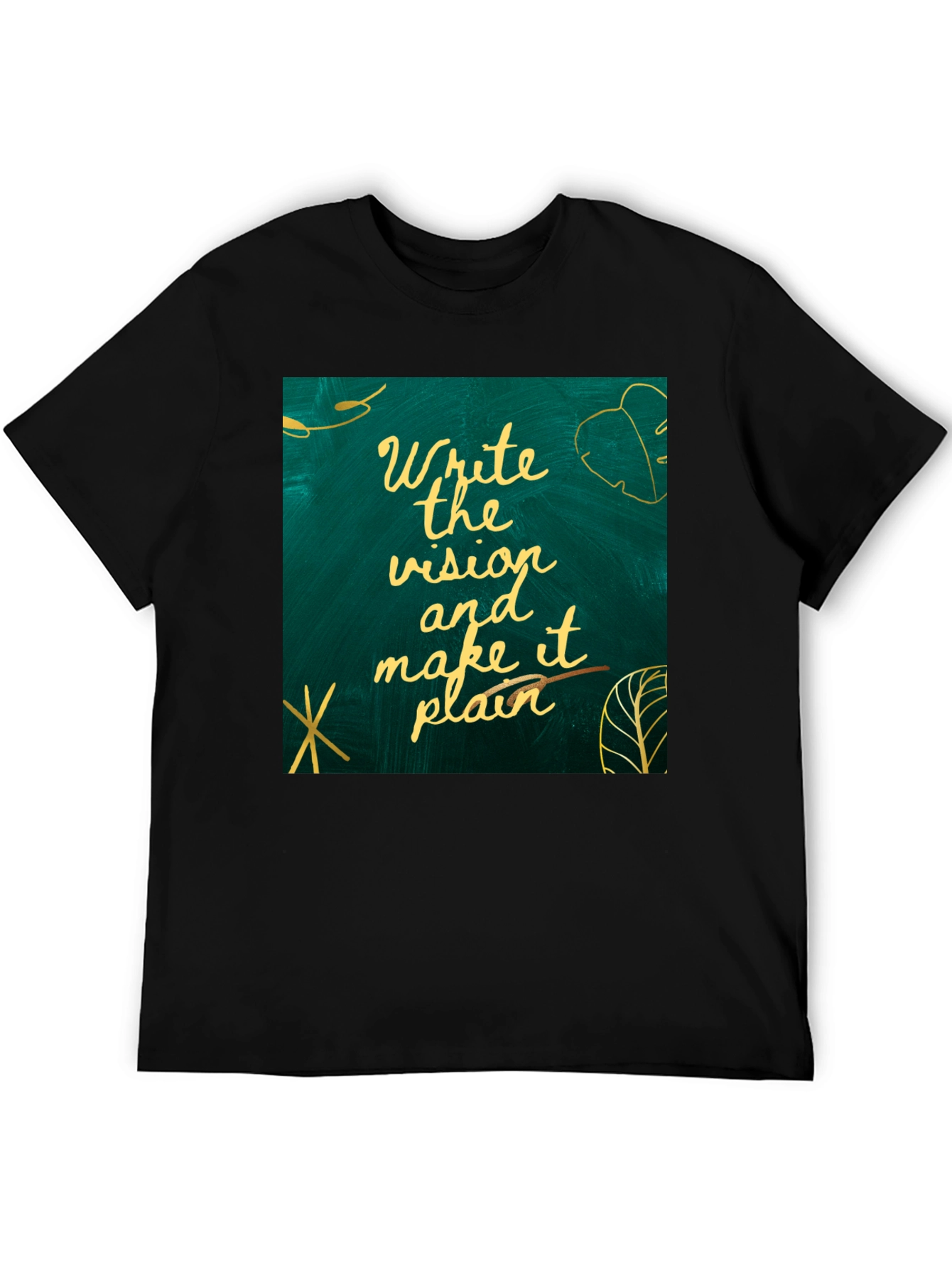 Black Visionary Tee: Write the Vision, Make it Plain T-Shirt view 5