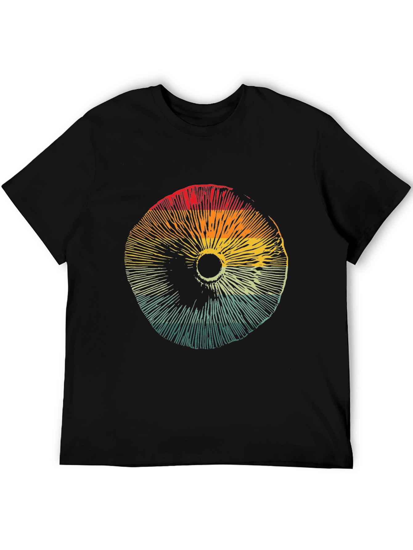 Black Retro Mushroom Graphic Tee - Unisex Comfort view 5