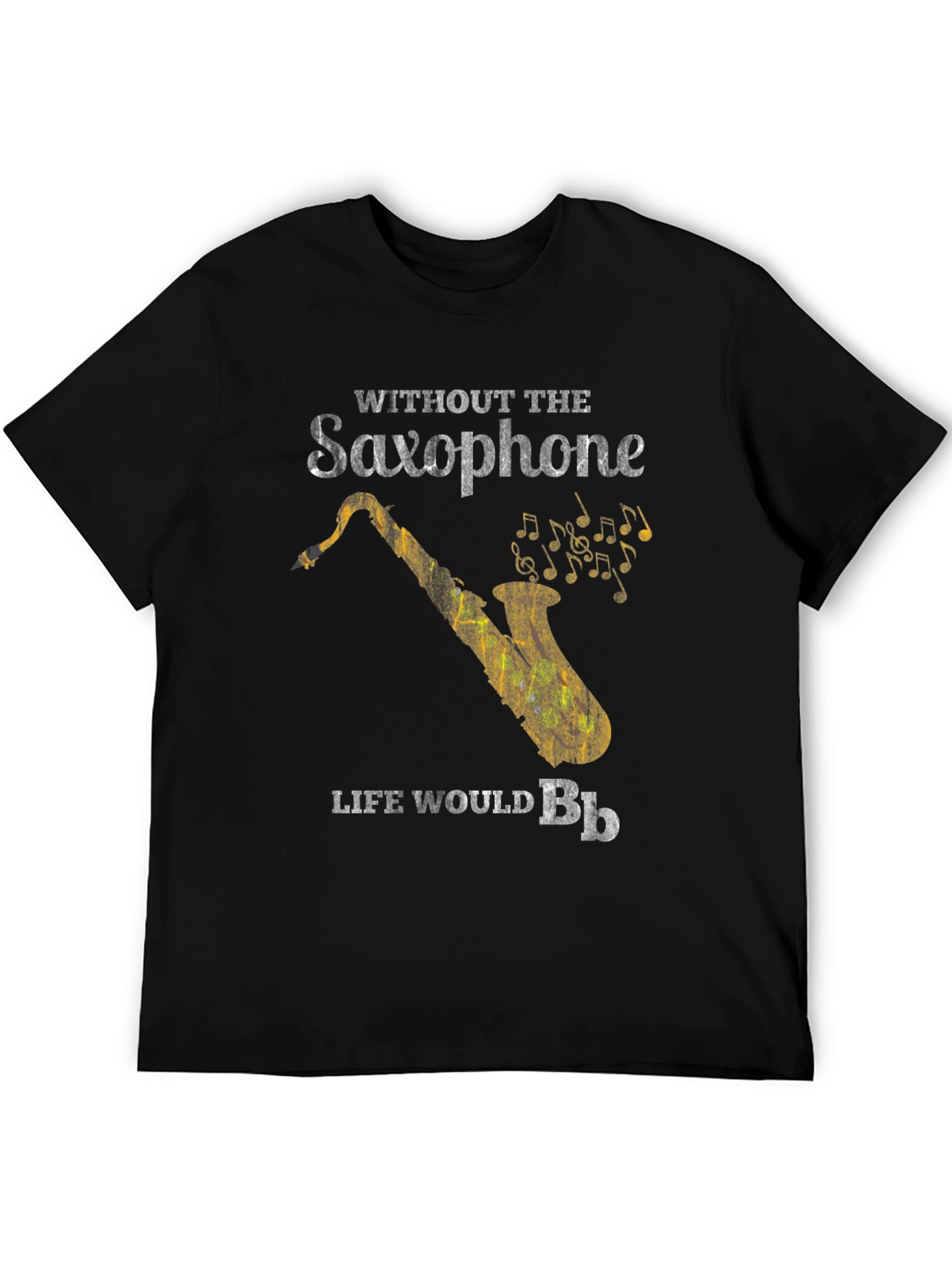 Black Saxophone Life Black T-Shirt view 5