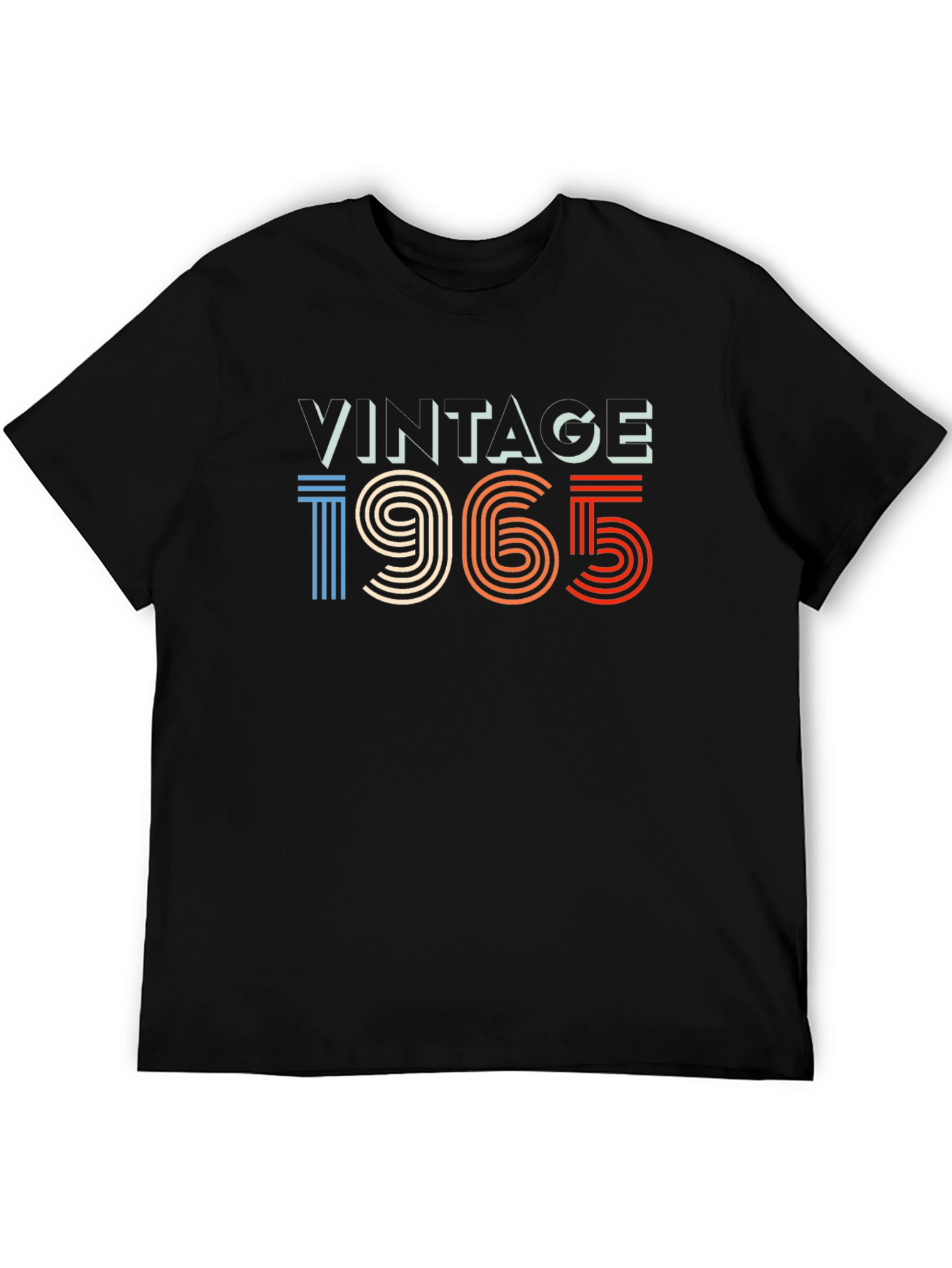 Black Vintage 1965 Graphic Tee - Retro Style Black T-Shirt view 5