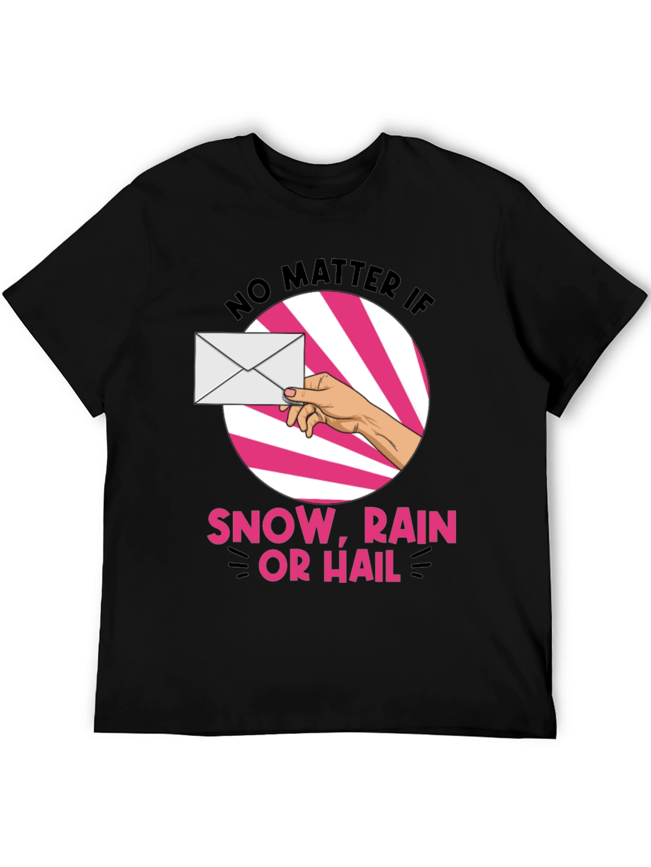 Black Mail Carrier T-Shirt: Snow, Rain or Hail view 5