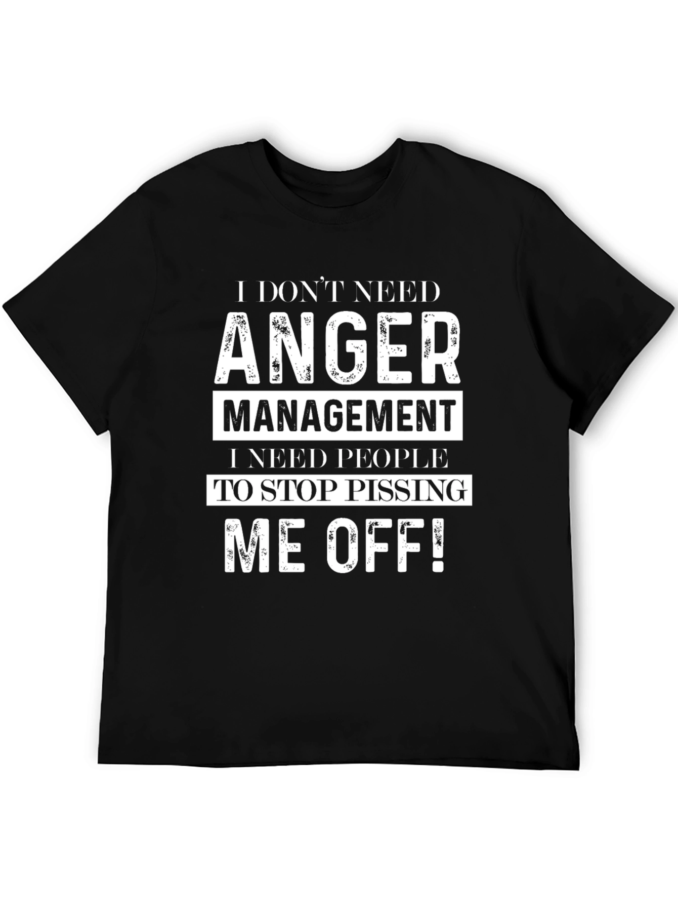 Black Funny Anger Management Novelty Graphic Tee view 5