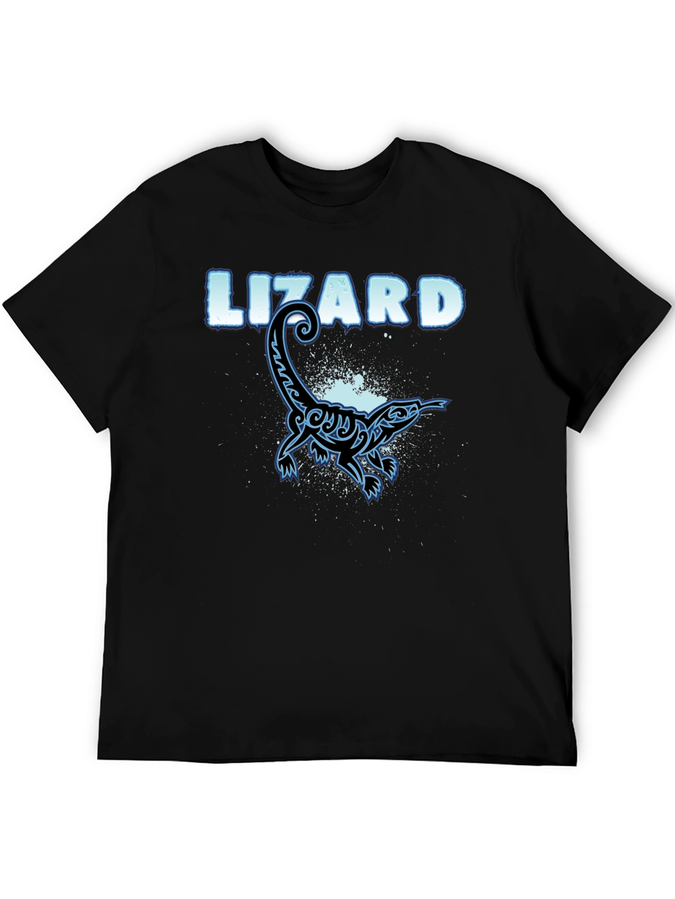 Black Cool Lizard Graphic T-Shirt - Black Cotton Tee view 5