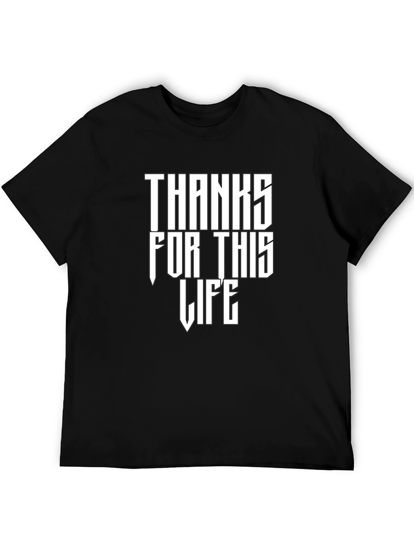 Black Thanks For This Life Graphic Tee - Black view 5
