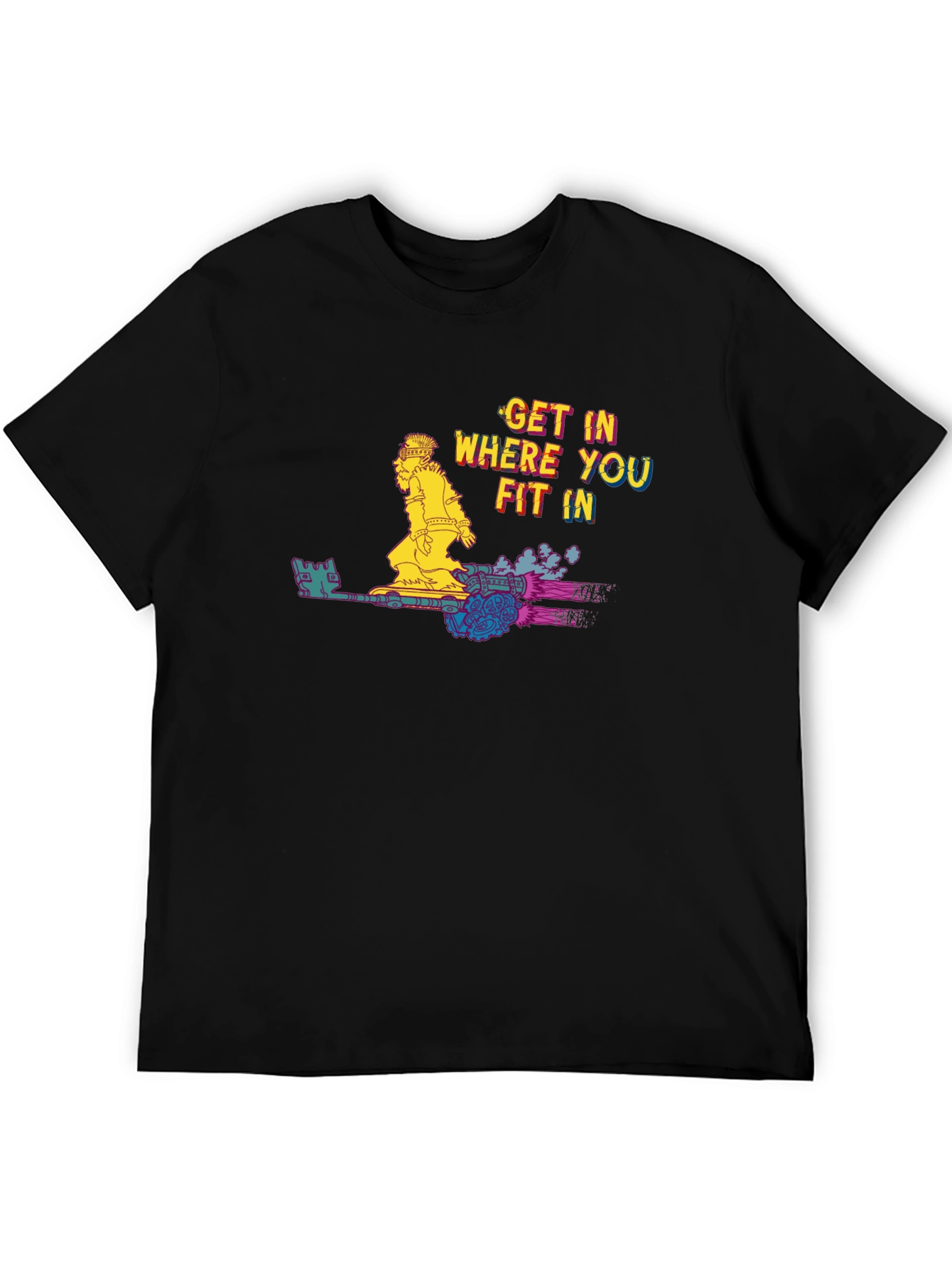 Black Get In Where You Fit In T-Shirt view 5
