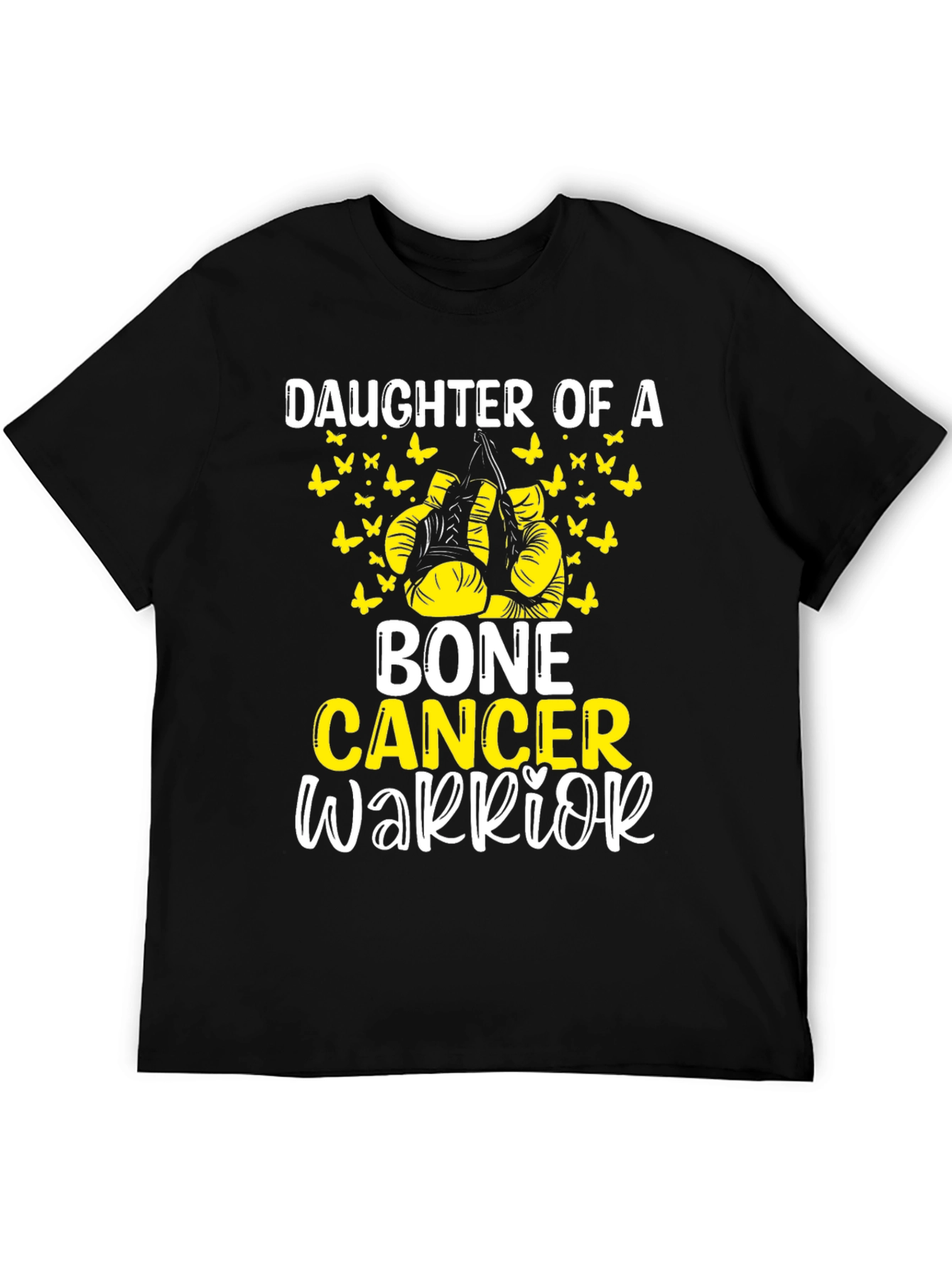 Black Bone Cancer Warrior Daughter T-Shirt view 5