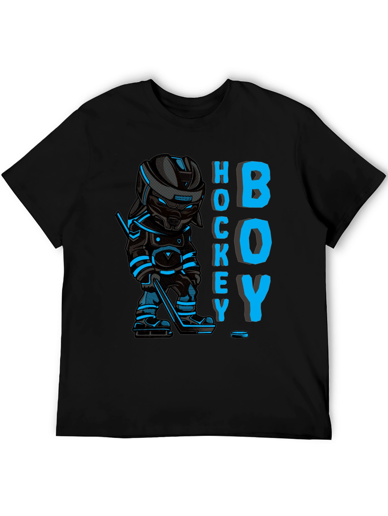 Black Hockey Boy Graphic T-Shirt view 5