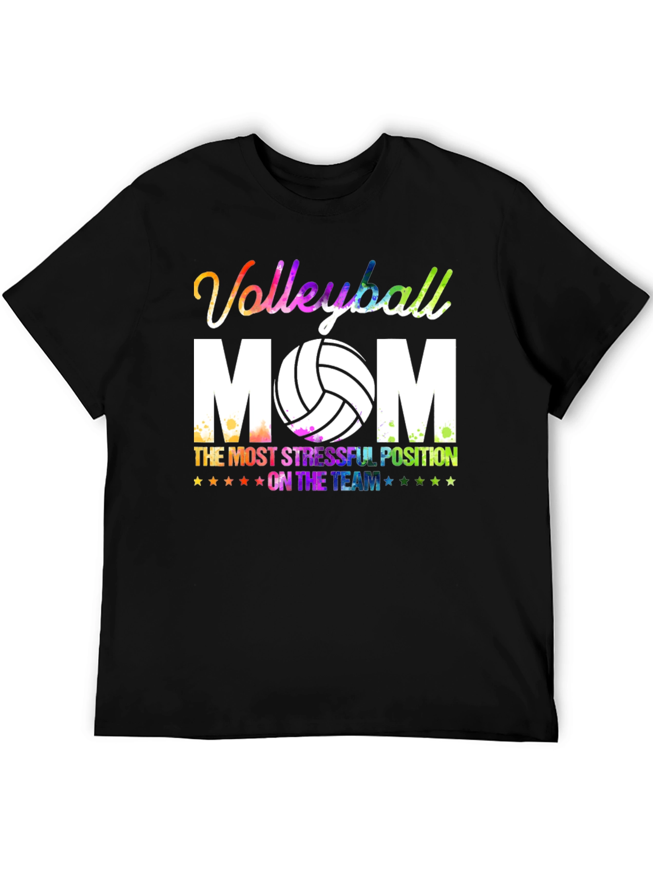 Black Volleyball Mom Graphic T-Shirt view 5