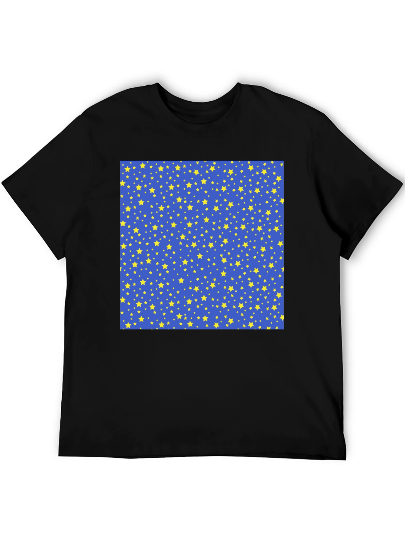 Black Starry Night Patterned T-Shirt view 5
