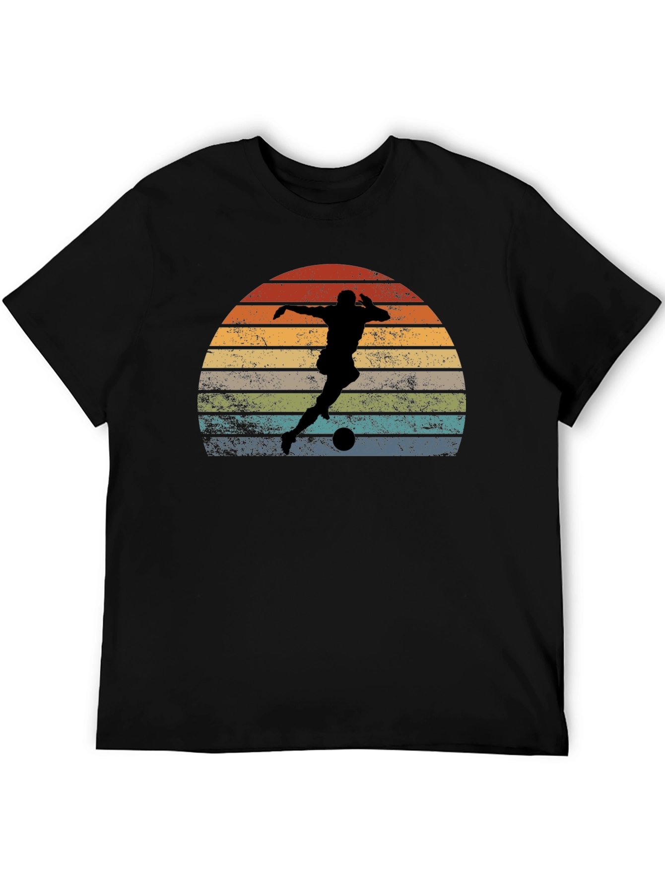 Black Retro Soccer Player Graphic Tee view 5