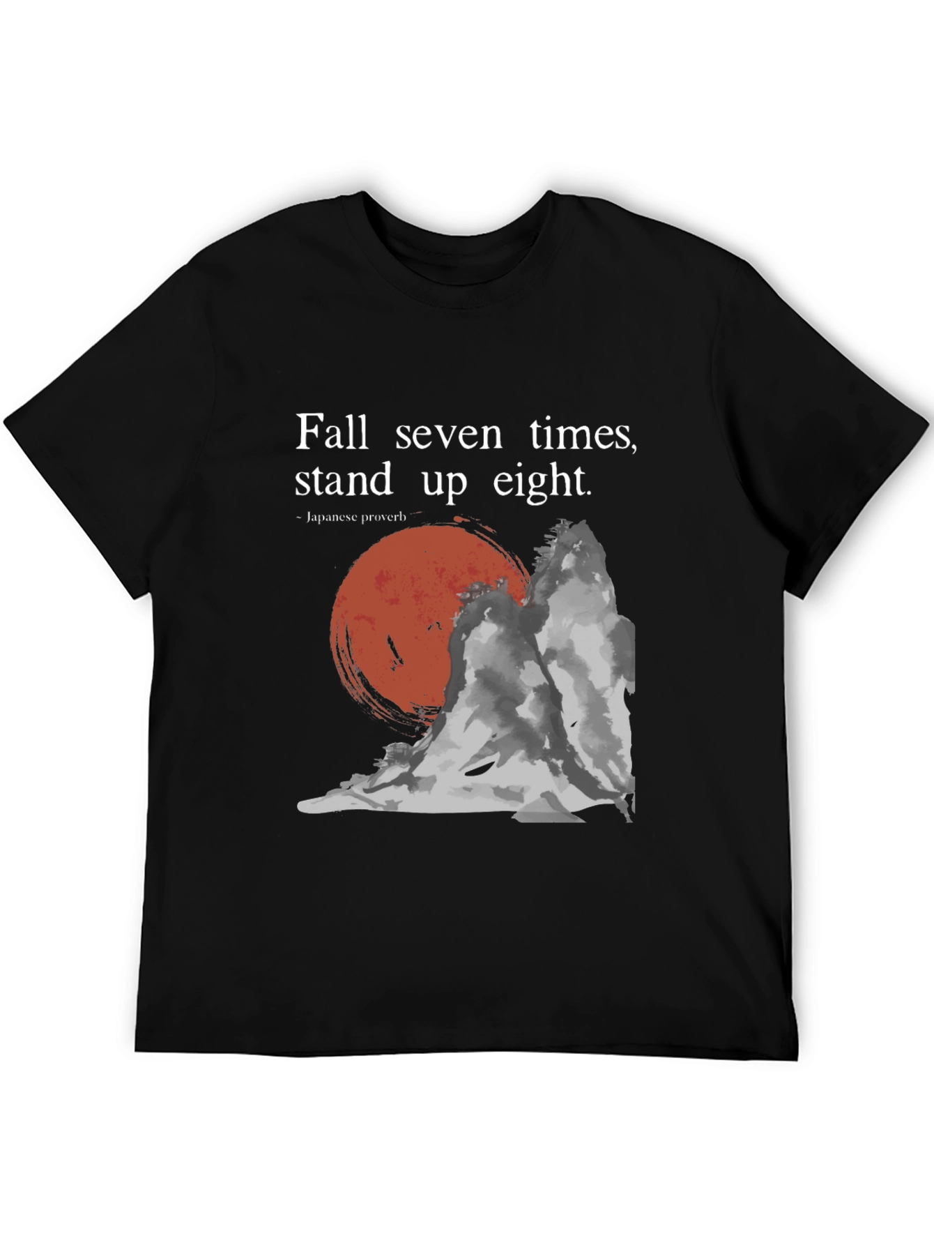 Black Resilience T-Shirt: Fall Seven, Stand Eight - Japanese Proverb view 5