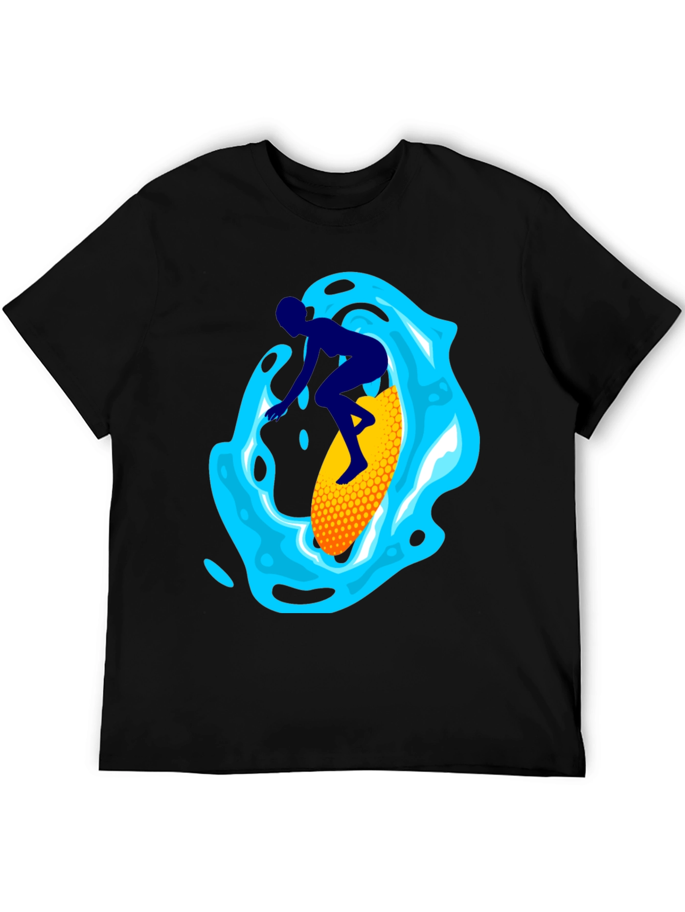 Black Surfer Graphic Tee - Black Cotton Blend view 5