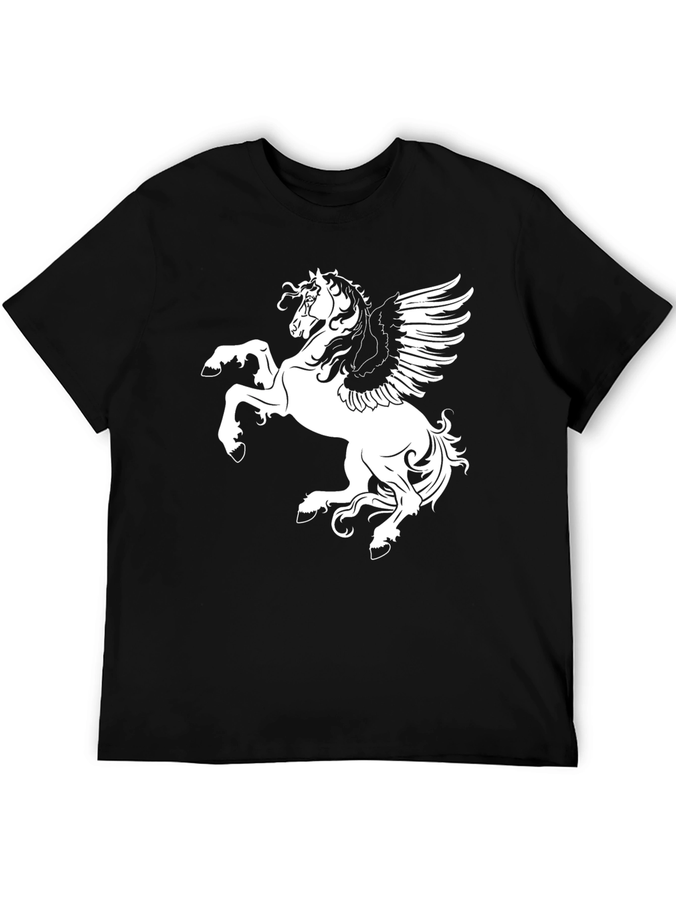 Black Black Pegasus Graphic Tee | Men's Casual Shirt view 5