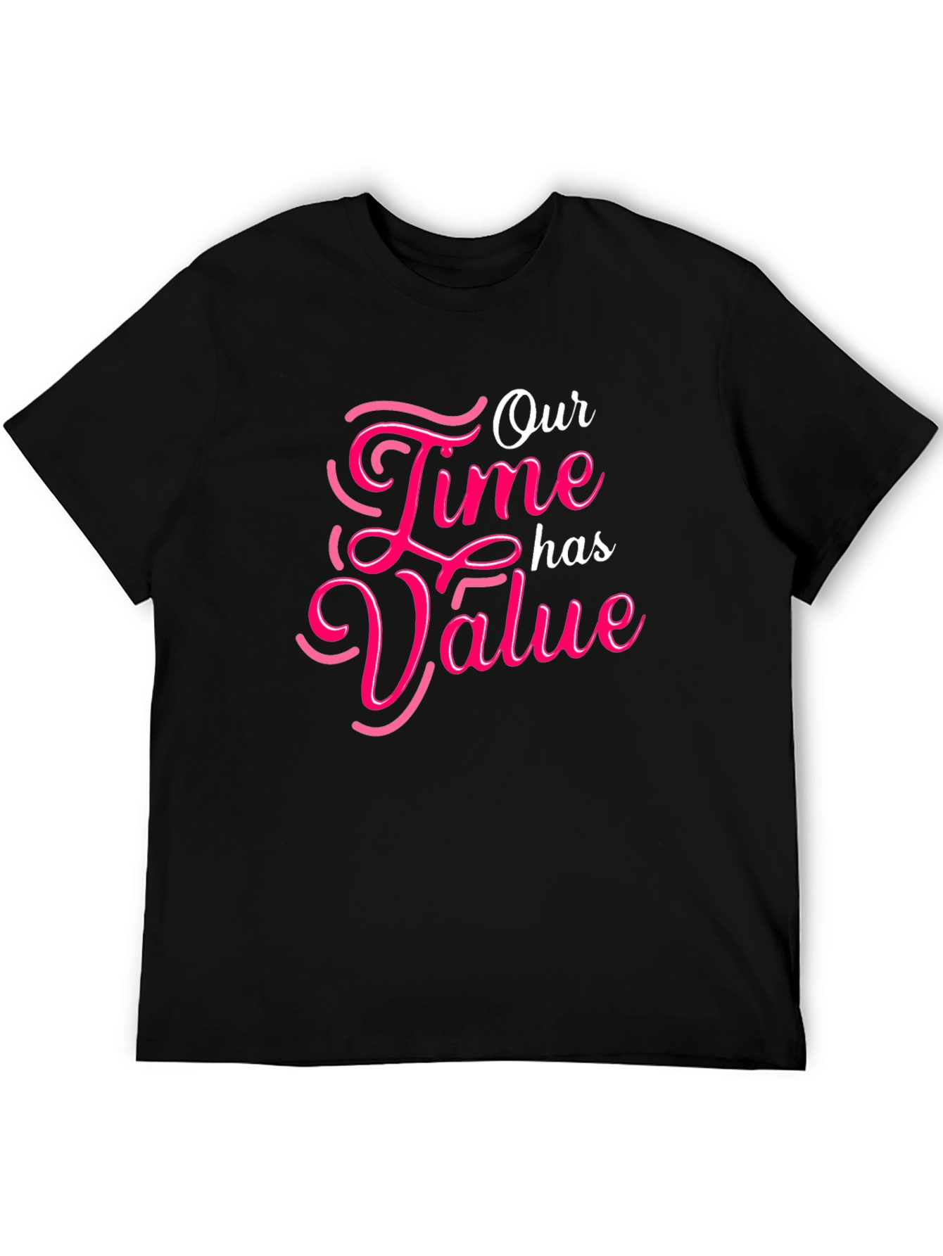 Black Our Time Has Value Black Graphic Tee view 5