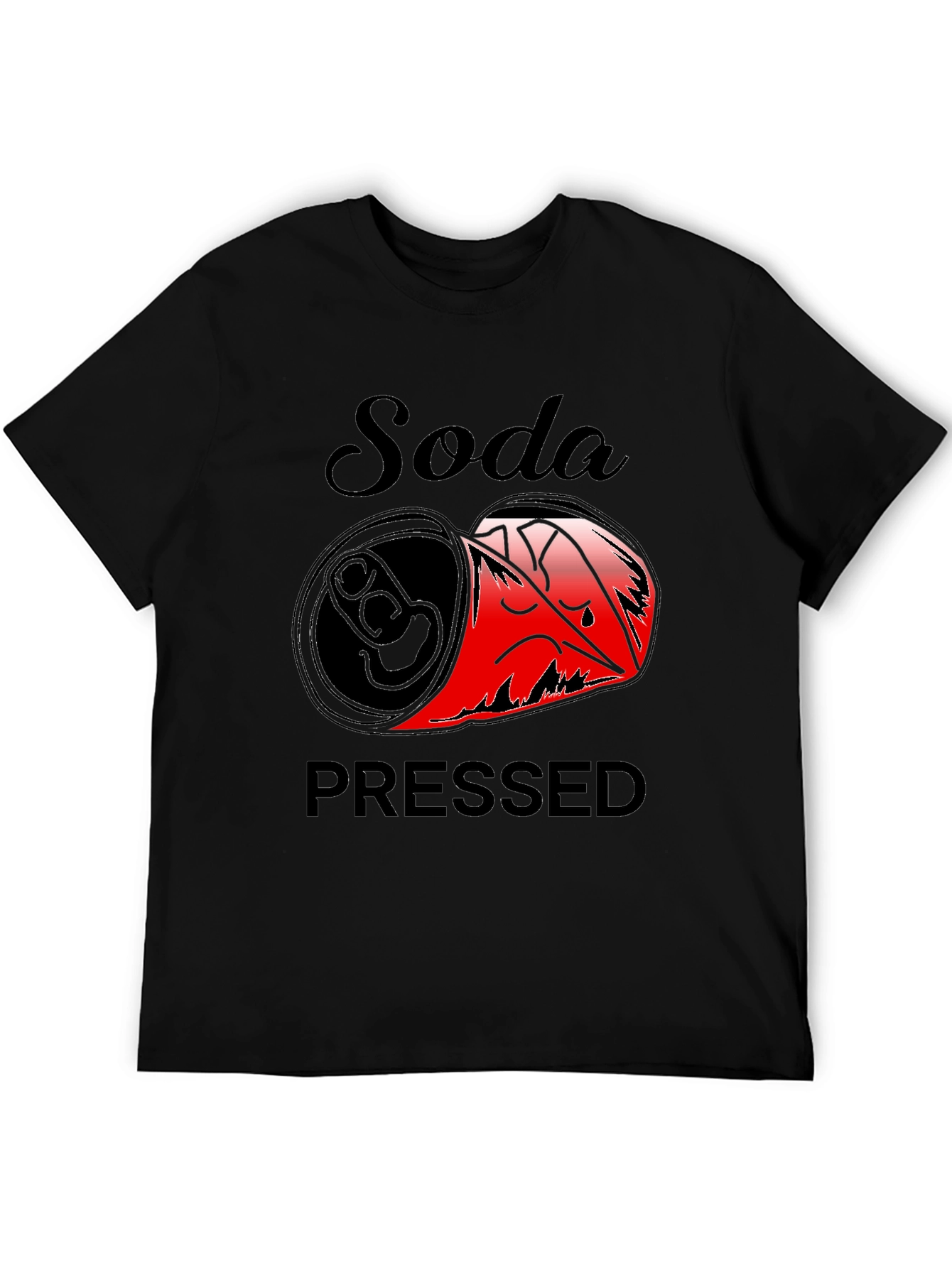 Black Soda Pressed Graphic Tee - Funny Pun T-Shirt view 5