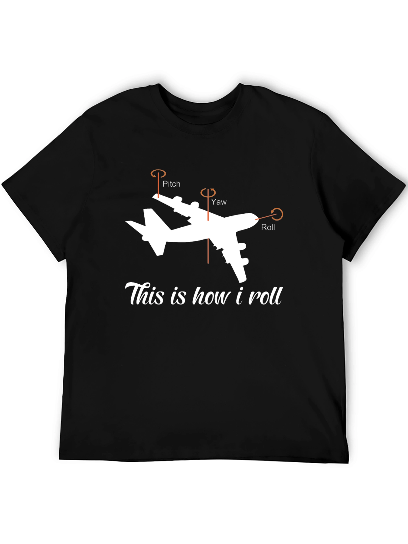 Black Aviation Humor Tee - This is How I Roll Airplane Shirt view 5