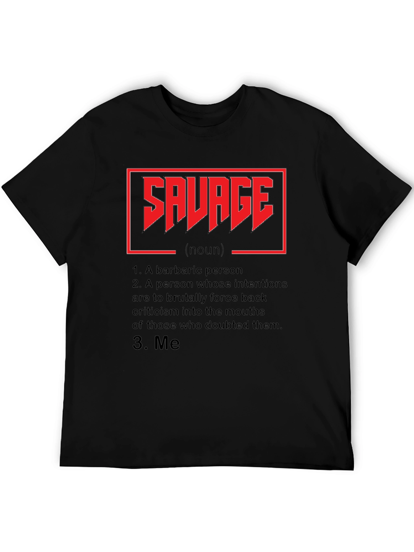 Black Savage Definition Graphic Tee - Black view 5