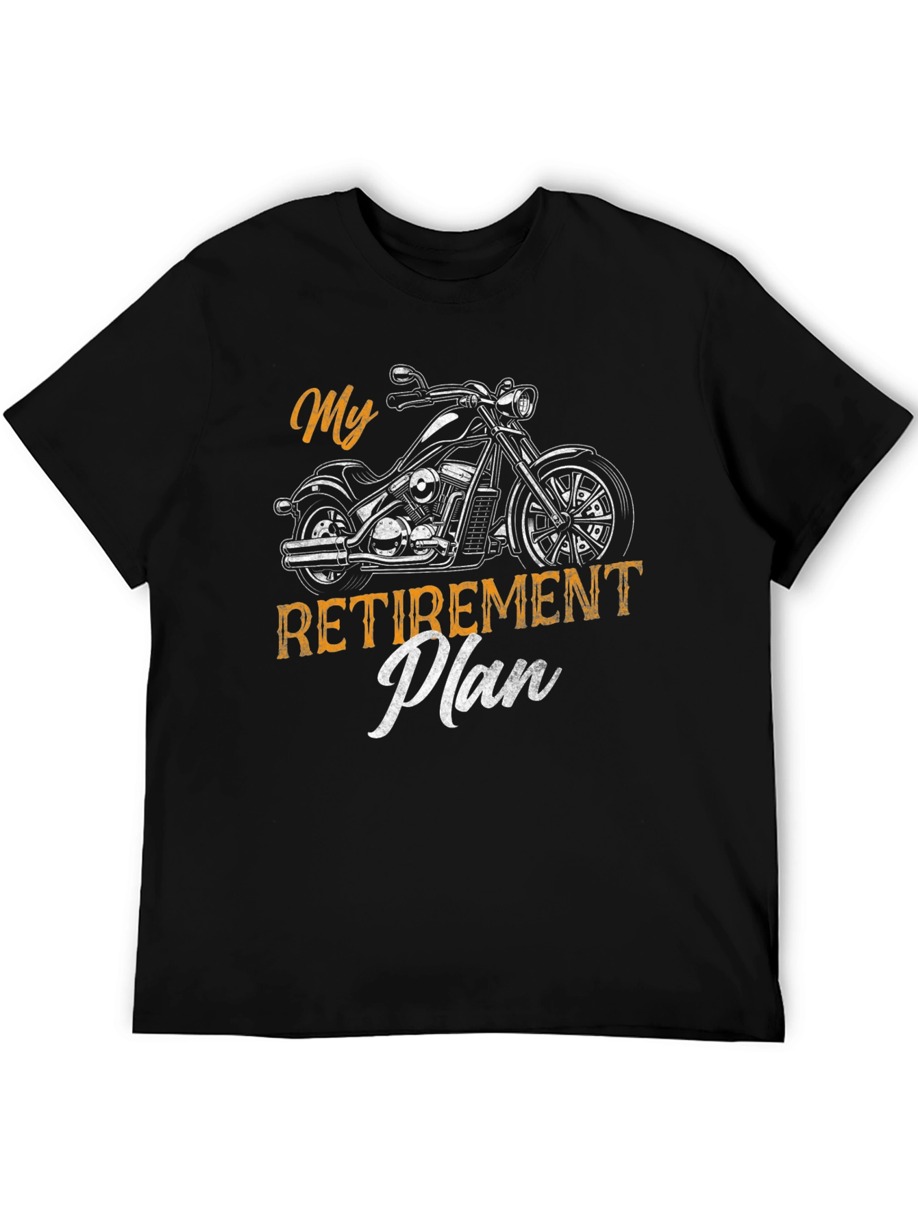 Black My Retirement Plan Motorcycle T-Shirt view 5
