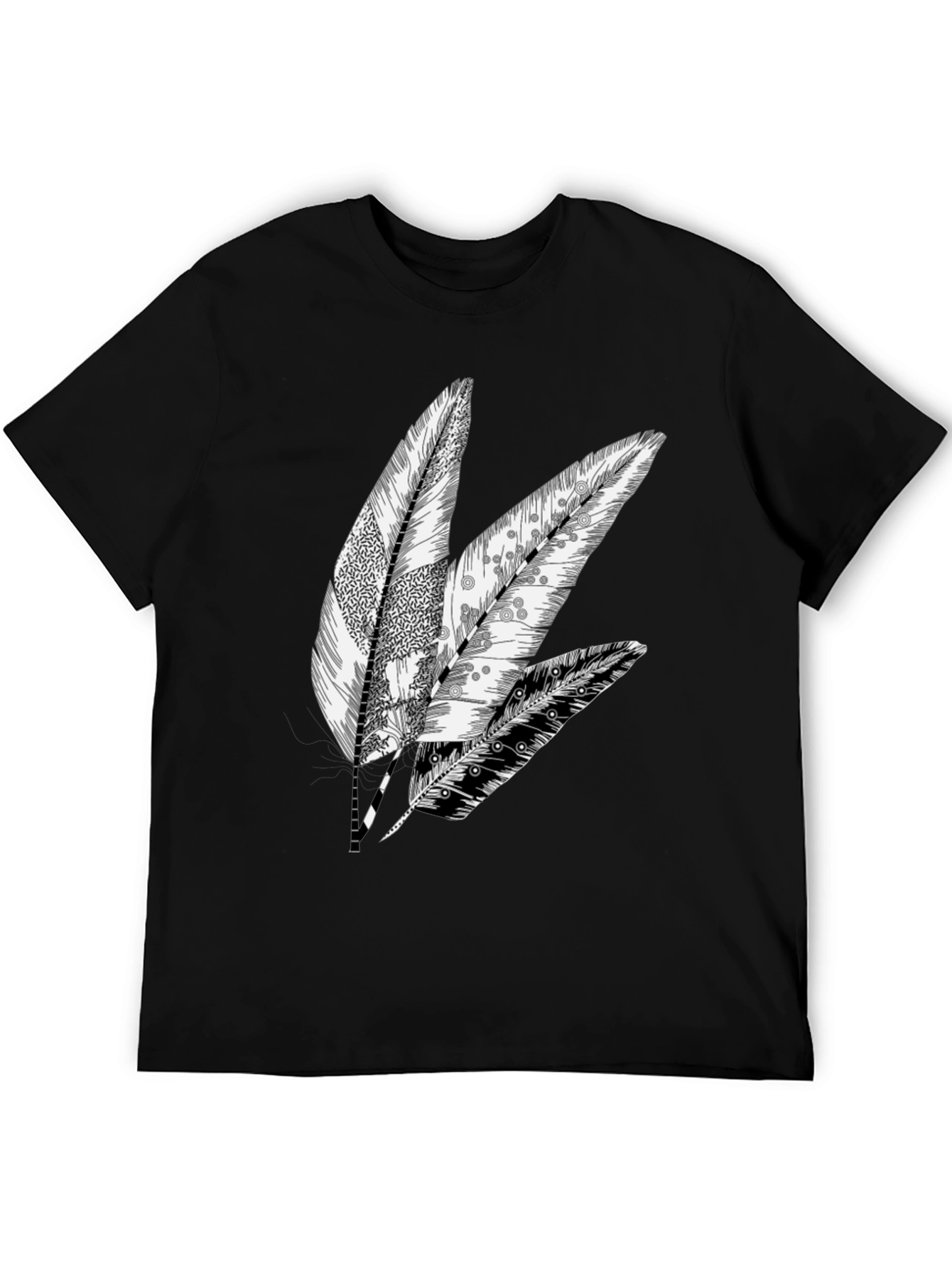 Black Feather Graphic Black Tee view 5