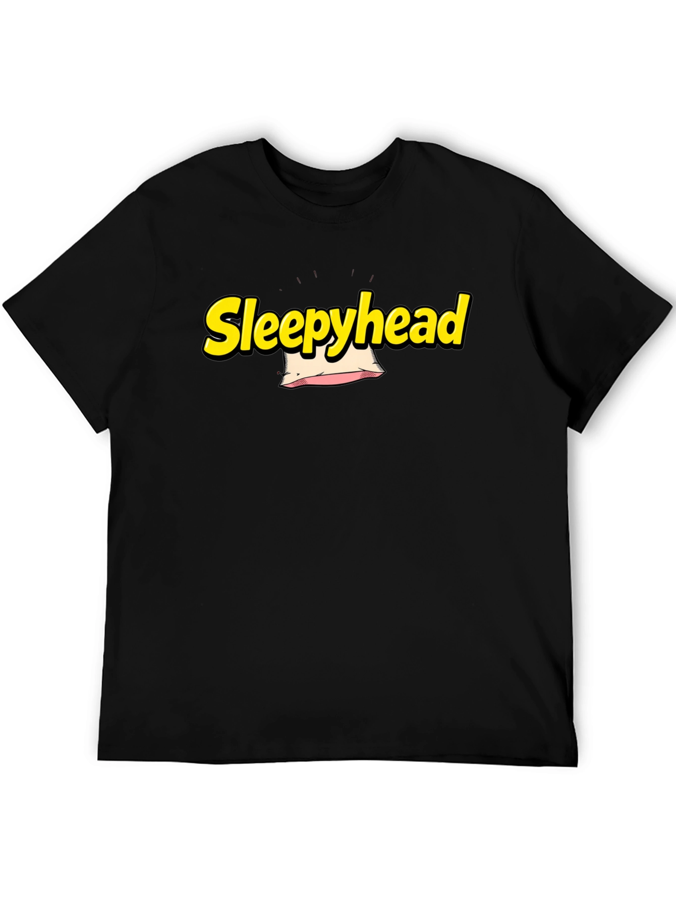 Black Sleepyhead Black T-Shirt - Funny Graphic Tee view 5