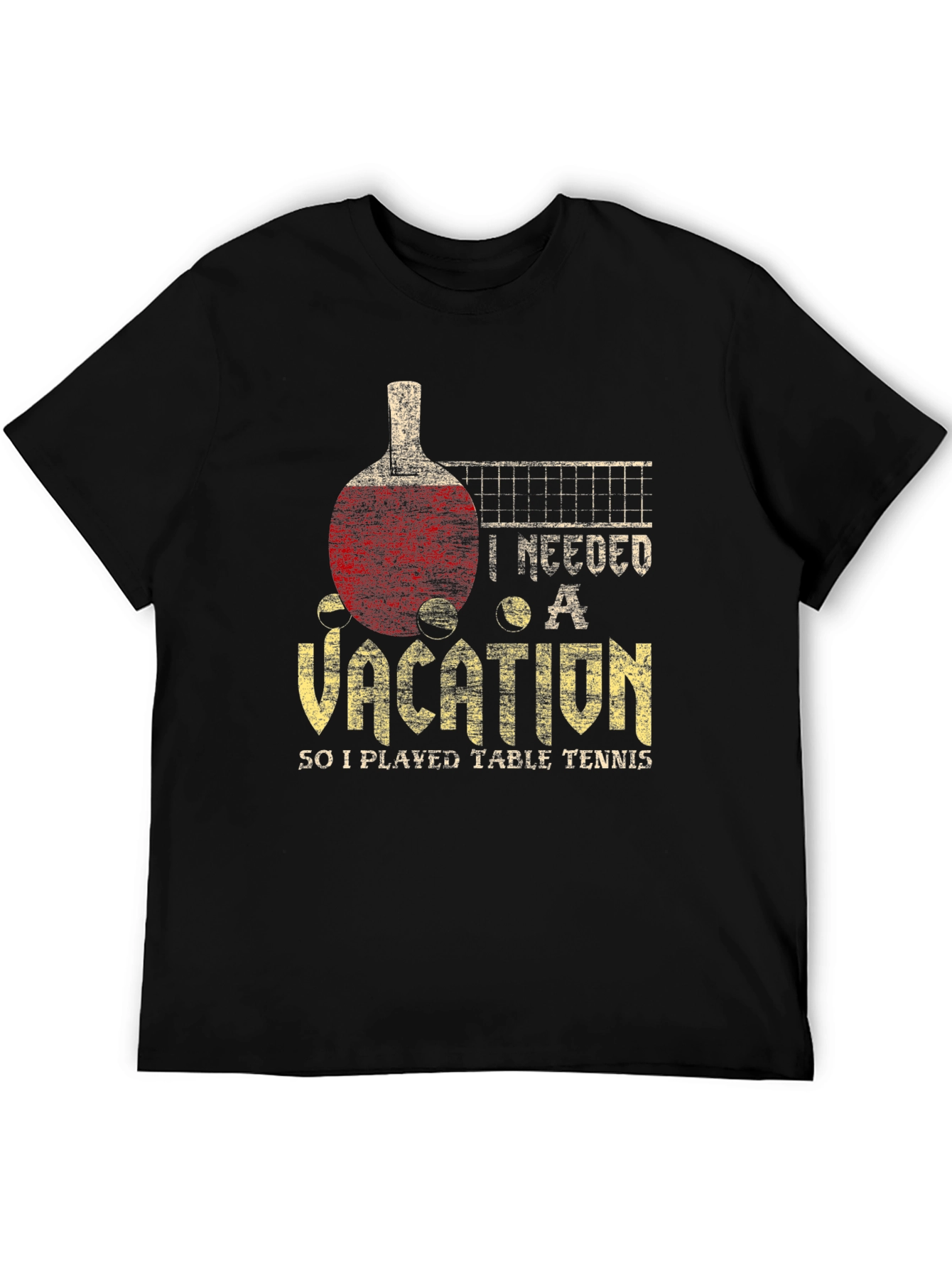 Black Vacation Table Tennis T-Shirt view 5