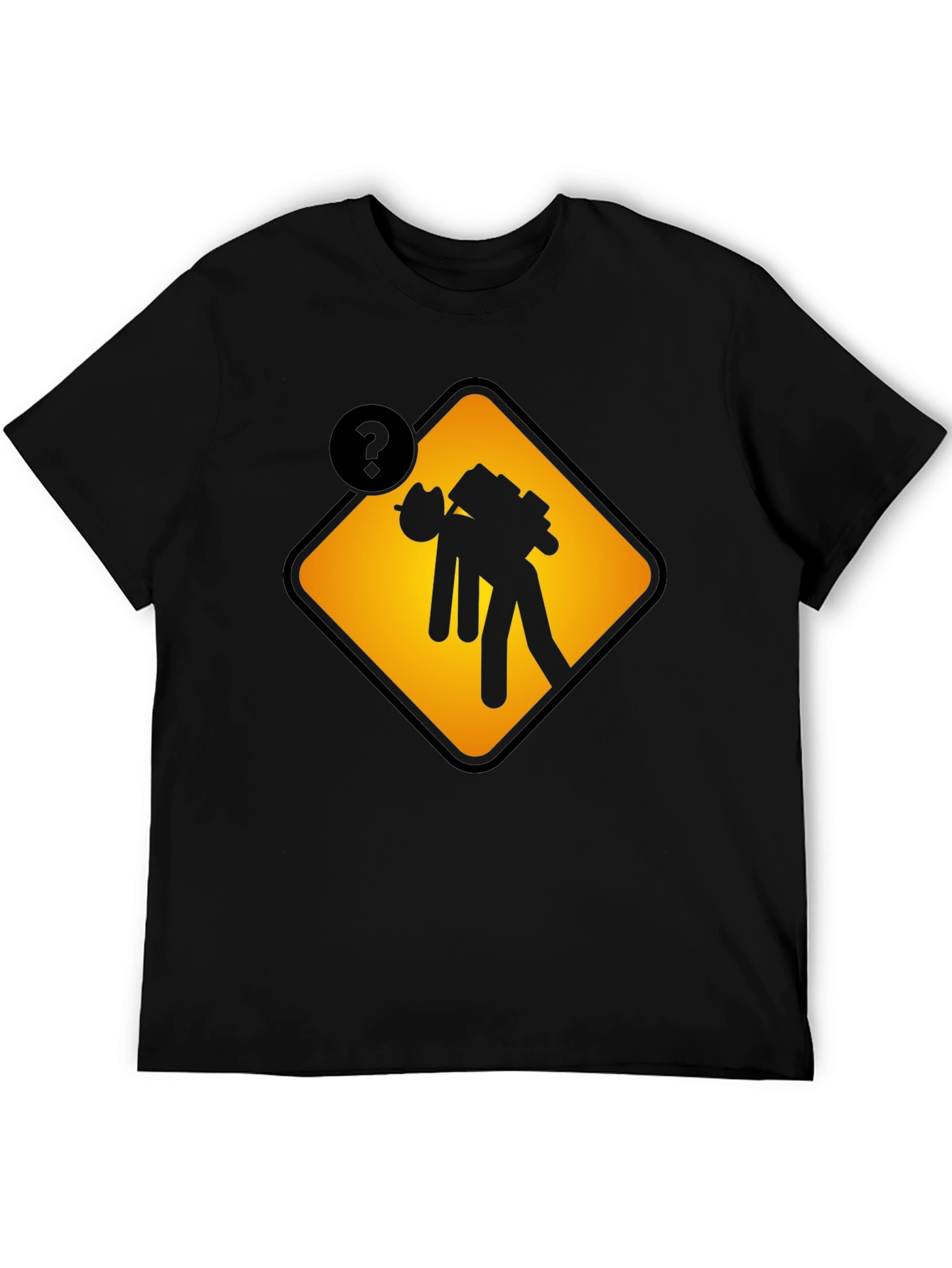Black Caution Overburdened Graphic Tee - Black Cotton Blend view 5